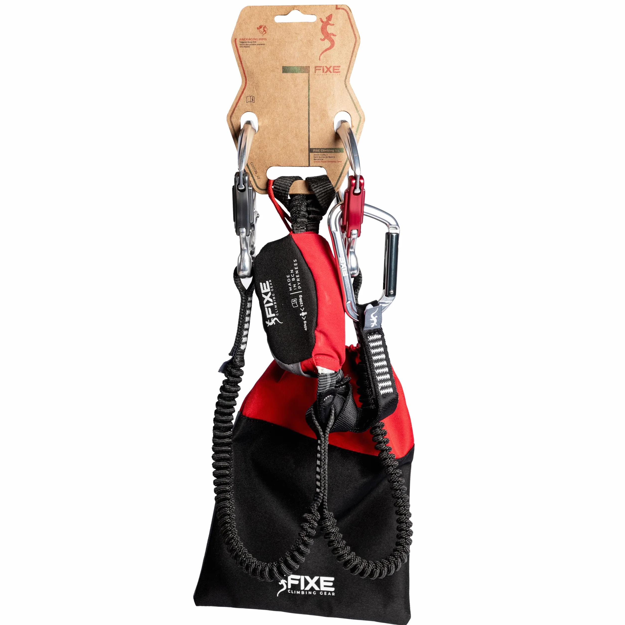 FIXE Ferratum Pro Disipador via ferrata Kit via ferrata con mosquetón y bolsa Cinta de anclaje escalada