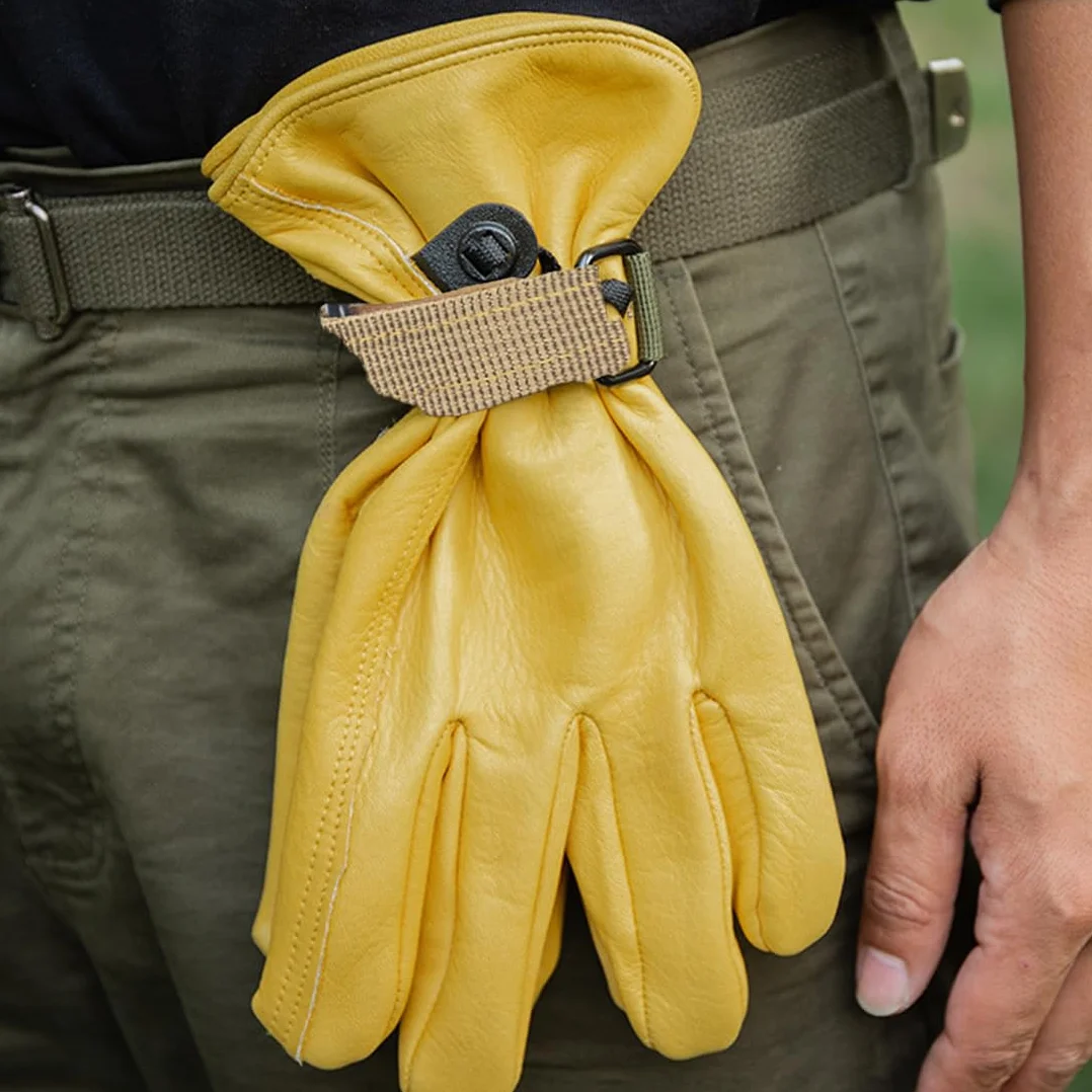 Porta Guantes Cinturon Policial 2 PCS Guantes Tácticos Multiusos al Aire Libre Caqui