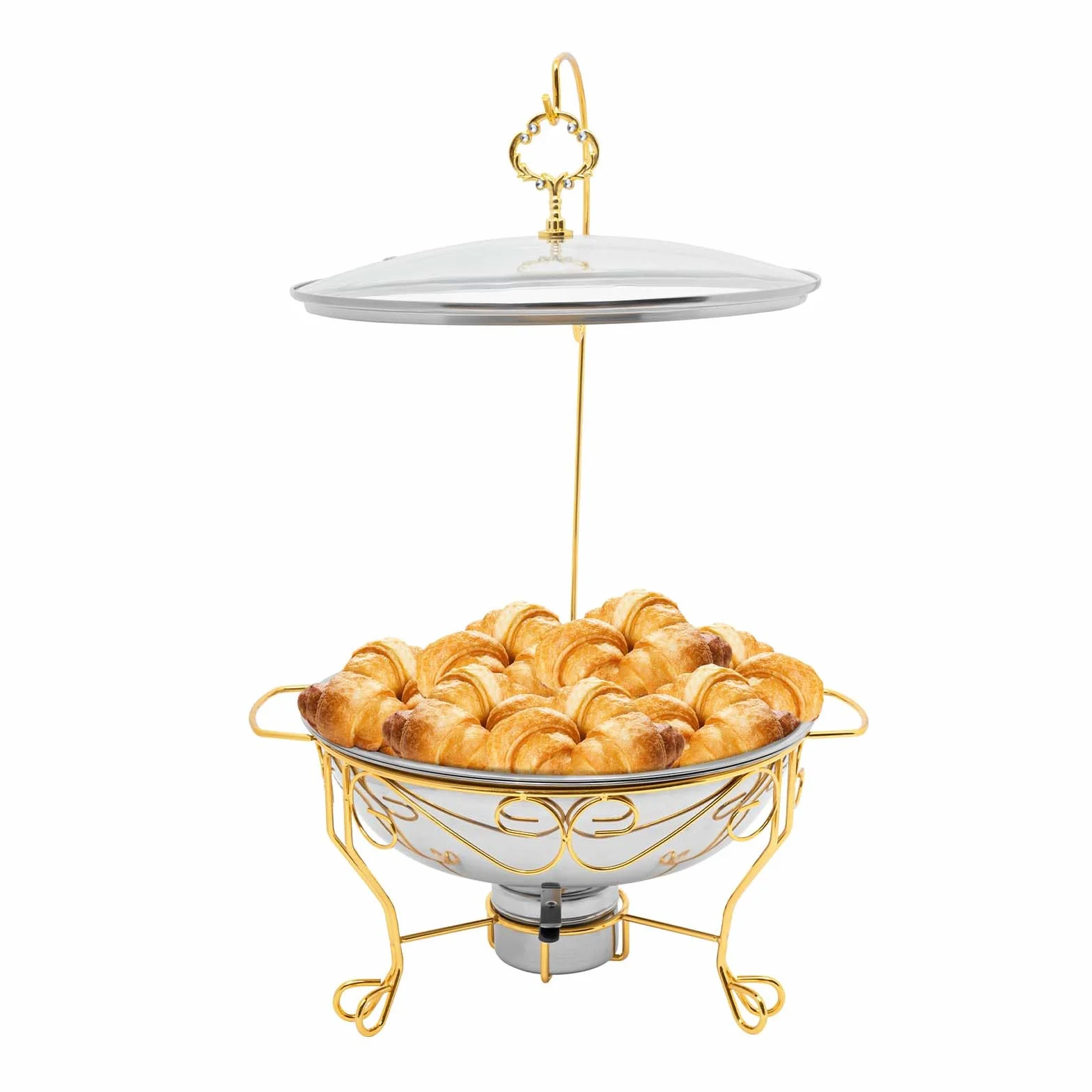 Chafing Dish - Juego de 4 calentadores de acero inoxidable (6 L), color dorado