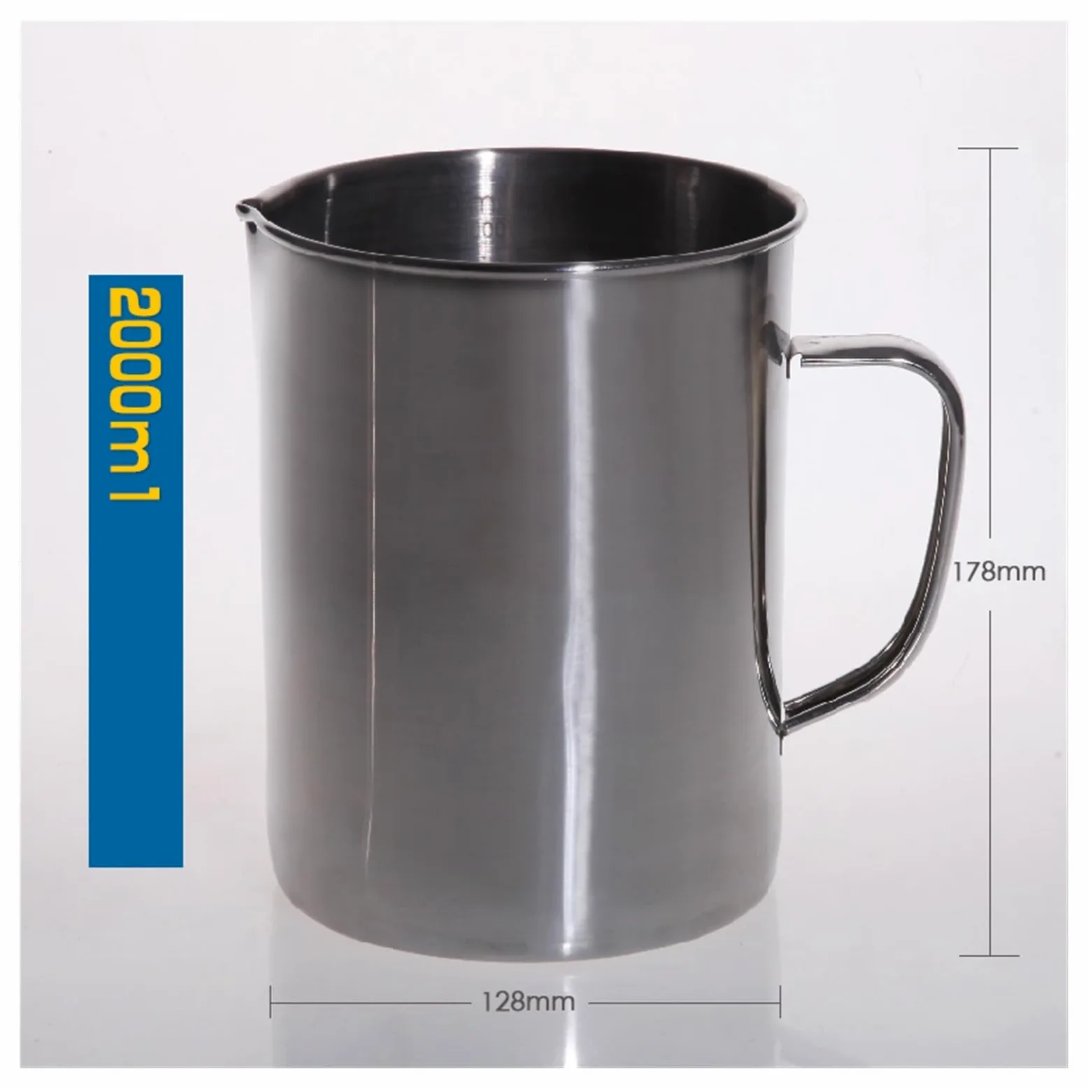 Run Ken Vaso Medidor De Acero Inoxidable Con Mango Vaso Graduado Equipo De Laboratorio O Utensilios De Cocina(500ml)