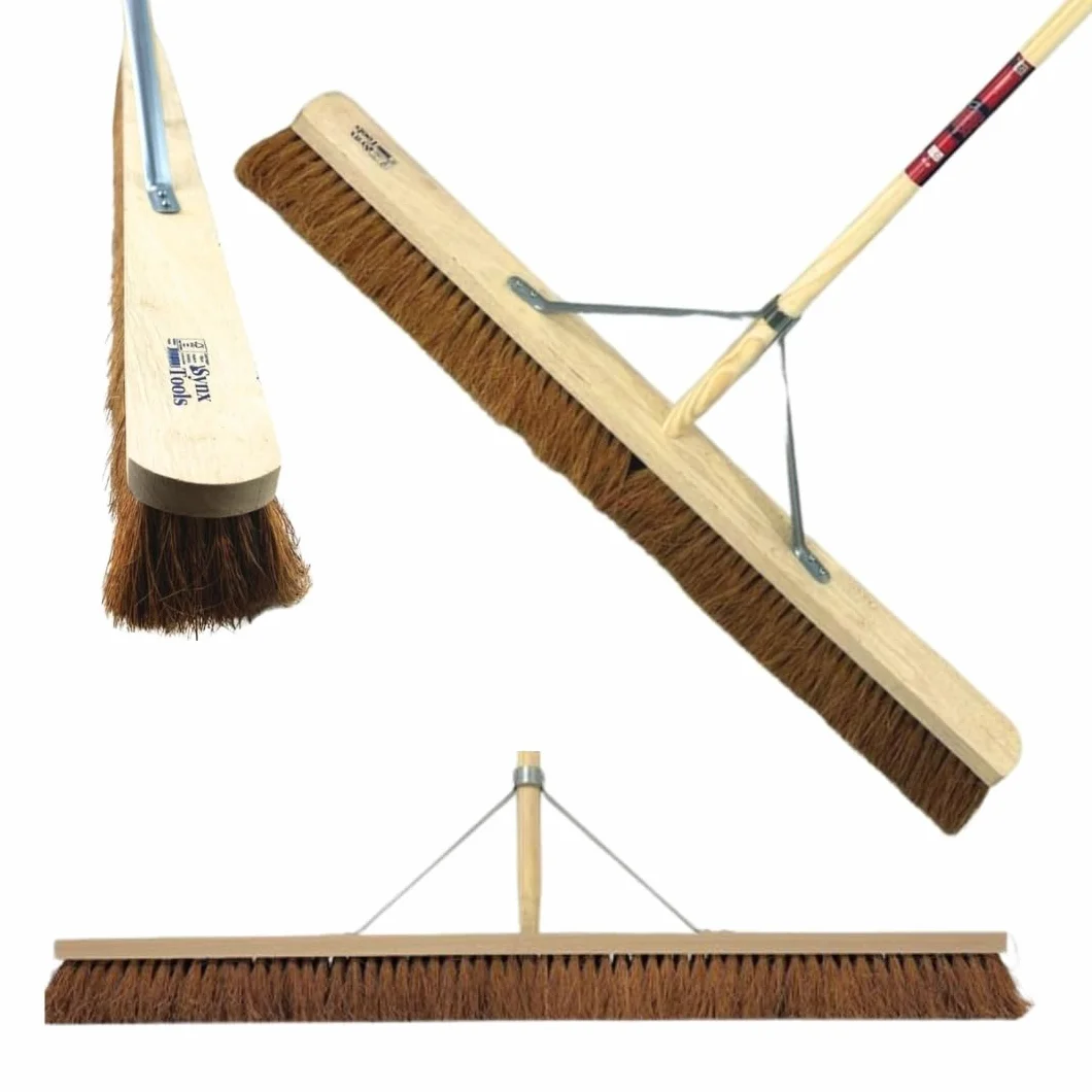 Barredora de Sala/Escobas - Escoba Suave 90 cm - Completo con vástago de 160cm - Pelo de Coco - Extra Ancho - Escoba Interior Escobas Blandas