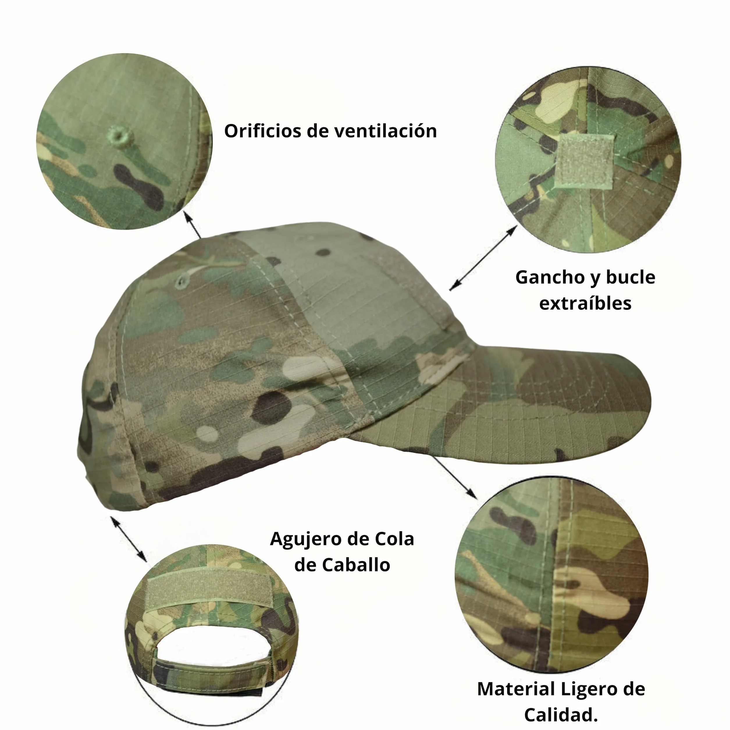 Sibo Pack Táctico Airsoft 3 en 1 Gorra Camuflaje Balaclava Ligera Gafas Protección UV Set Airsoft Paintball Outdoor Verde