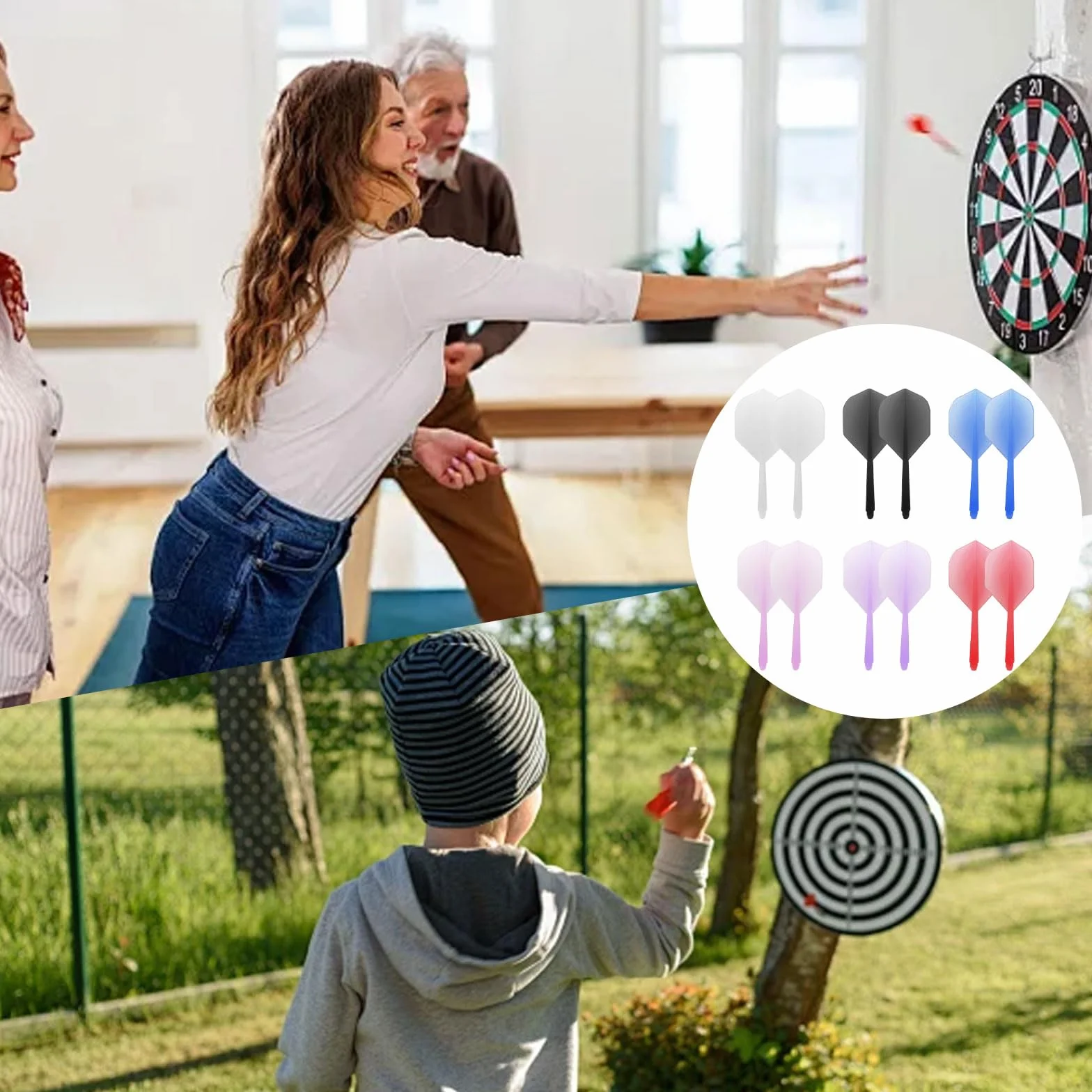 SSKHE 12 Piezas de Accesorios para Dart, Plumas Dardos Profesionales, Plumas Dardos Integradas con Cañas, Ideal para Jugadores de Dardos y Competencias