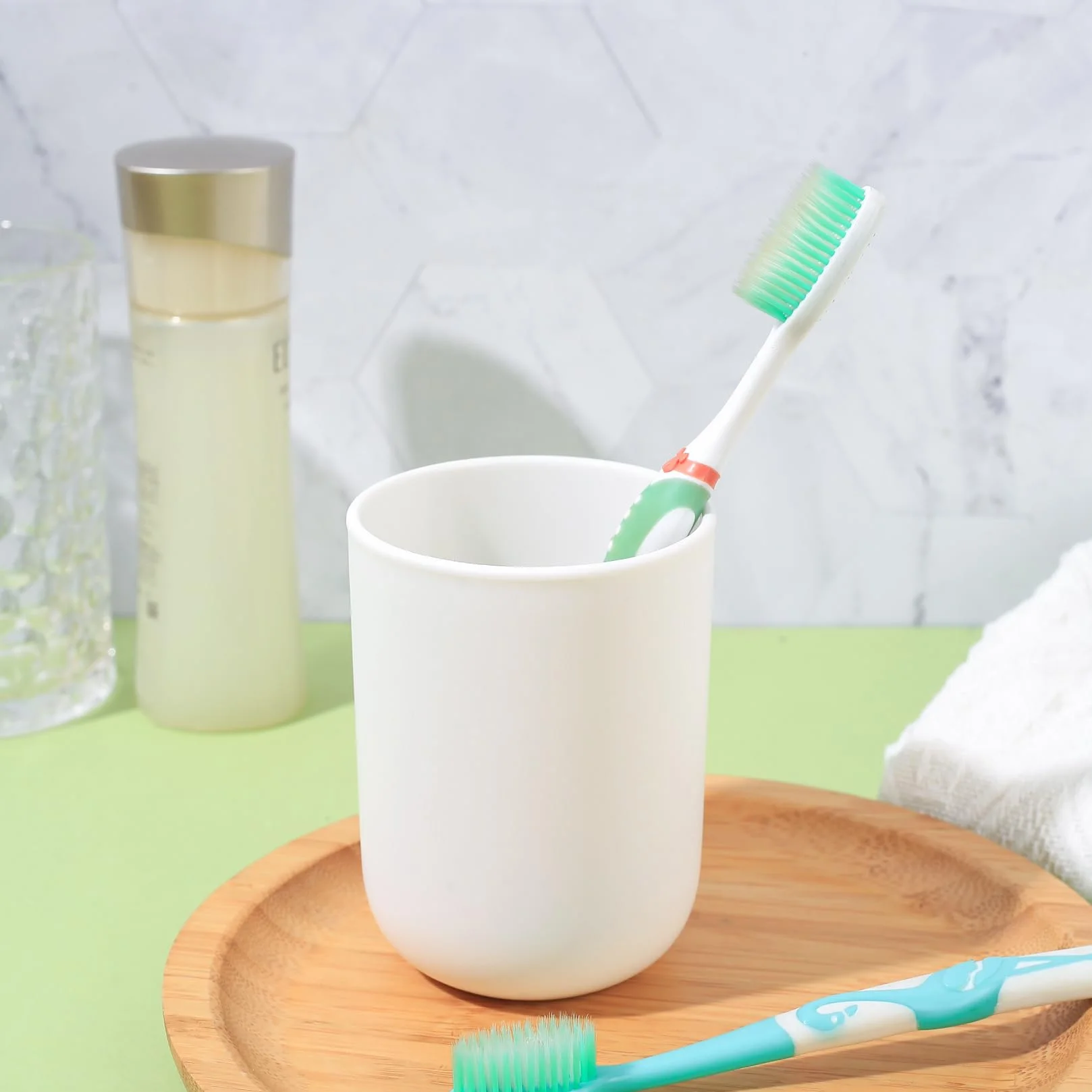 2 vasos de plástico para cepillos de dientes, vaso para cepillos de dientes, soporte para cepillos de dientes, vaso de agua, vaso para cepillos de dientes, vaso para cepillo de dientes, vaso para la