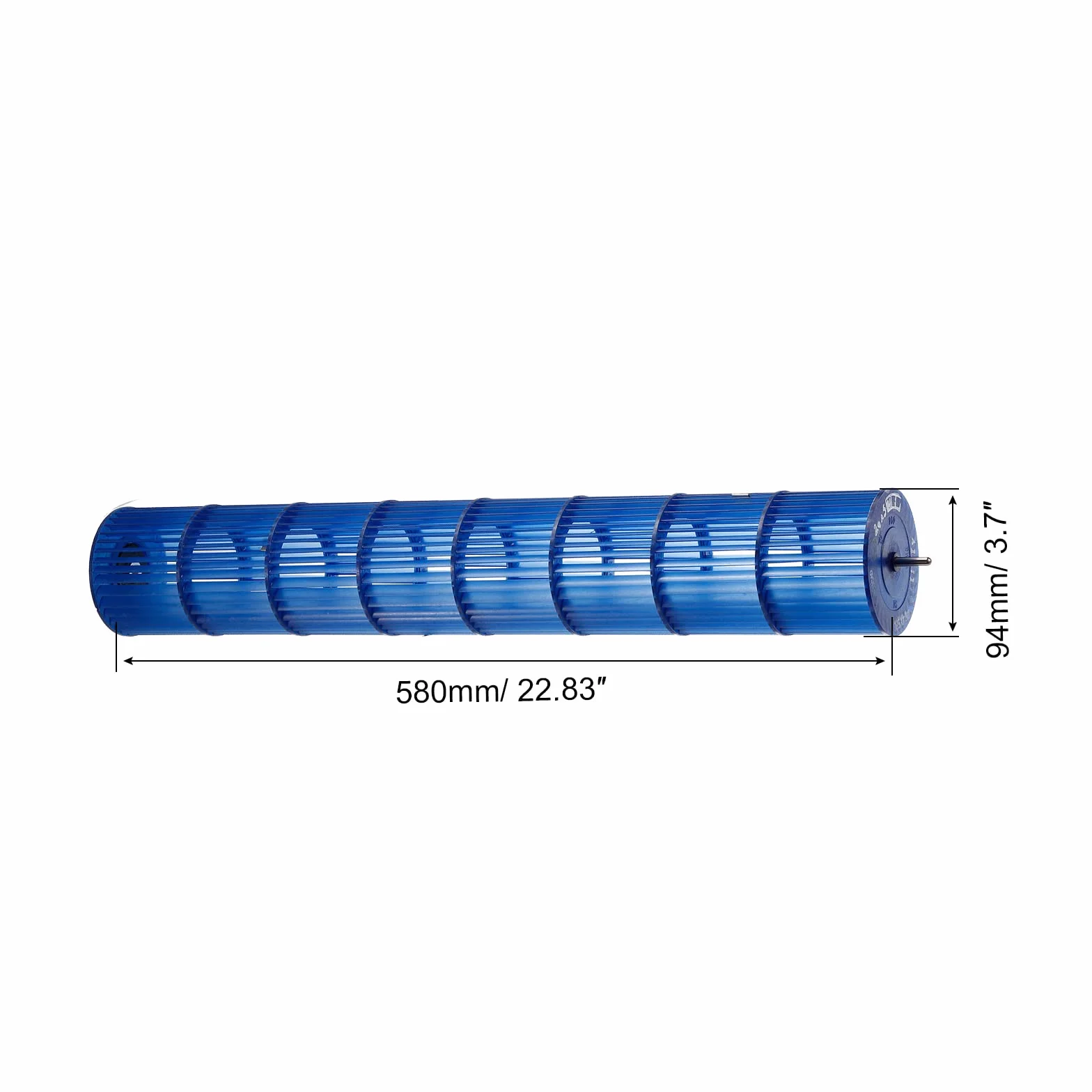 PATIKIL Rueda de ventilador de aire acondicionado de 94 x 580 mm, fijación externa, ventilador de flujo cruzado, repuesto para aire acondicionado de habitación, color azul