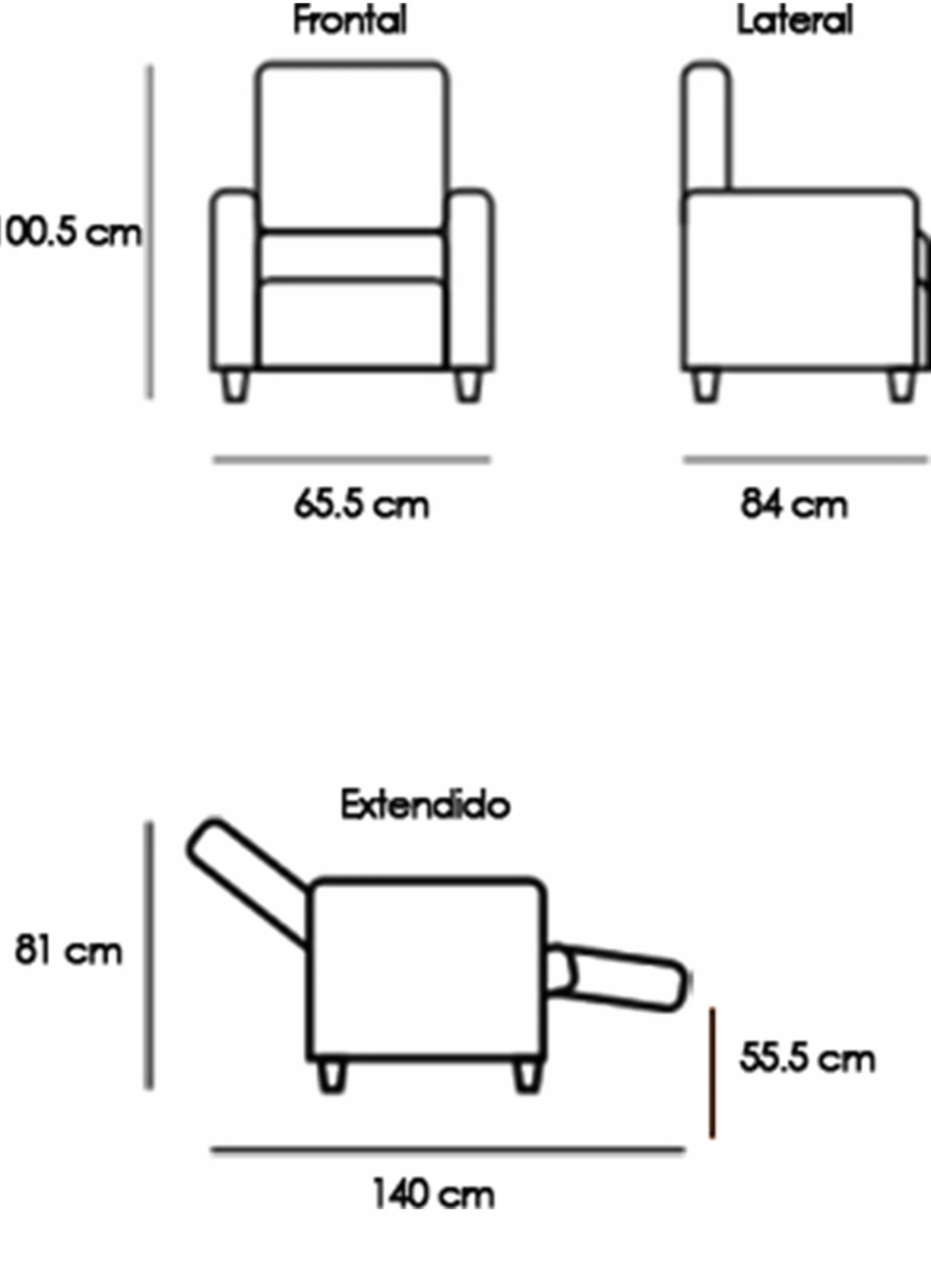 ASTAN HOGAR Sillón Relax con Reclinación Manual, Tapizado en Tela, Modelo Yum AH-AR31000TP, Taupe