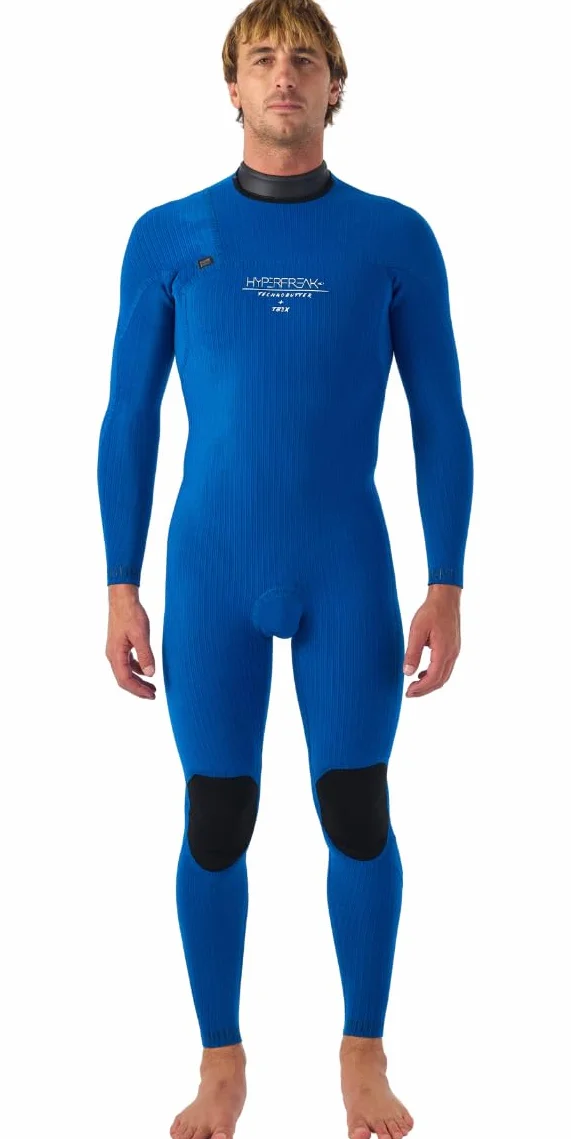 O'Neill Mono Hyperfreak 4/3 mm Hombre Cierre Cremallera Negra 360 Barrera Agujeros Drenaje