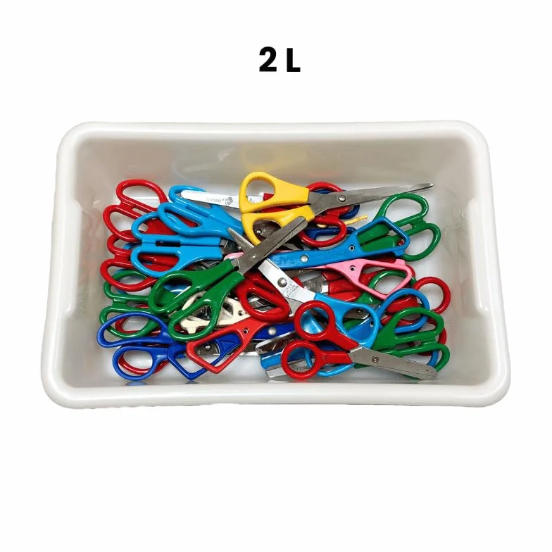 Cesta de Almacenaje Caja Cubeta de Plástico para Almacenamiento Ideal para Cocinas, Armarios, Oficinas, Organización de Cajones (Blanco, 2 litros)