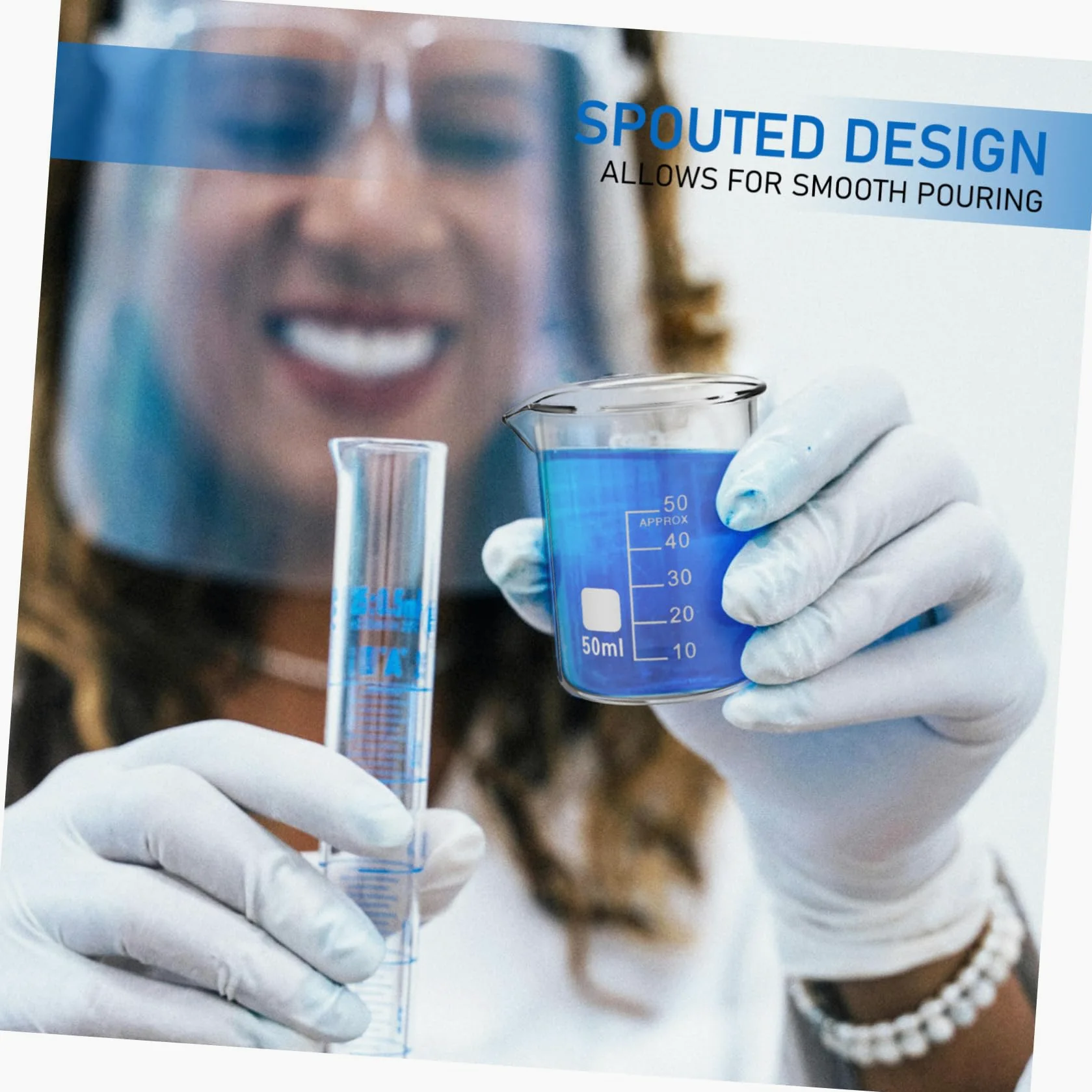 Alipis Vaso Medidor de Laboratorio 50ml Vidrio Transparente 20 Piezas | Forma Baja Escala, Uso Versátil, Limpieza Fácil, Estilo Simple y Elegante