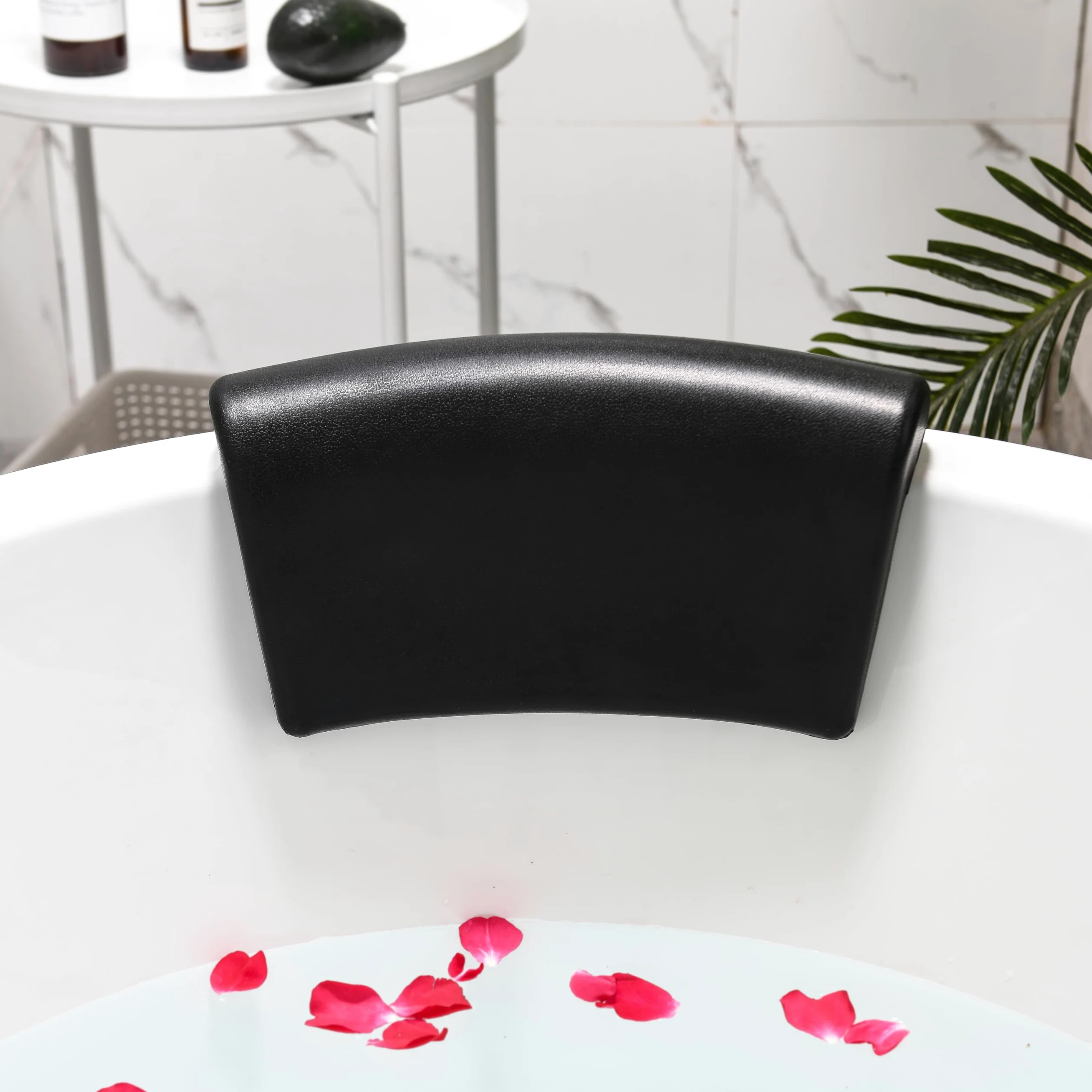 Almohada de Bañera Ergonómica con Ventosas Antideslizantes - Cojín Impermeable para Soporte Cervical, Confort y Relajación en el Baño o SPA en Casa - Color Negro