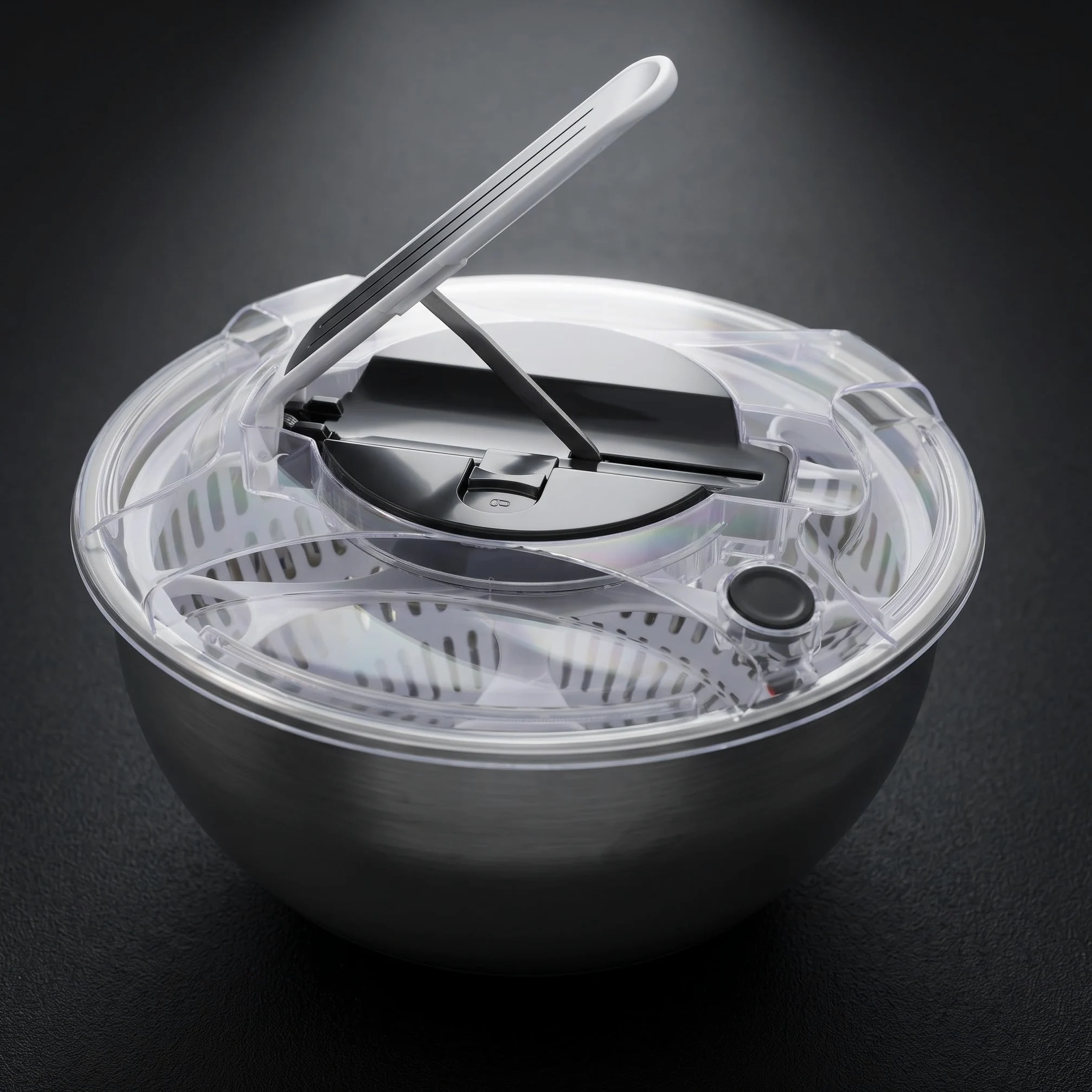 Zerodeko Centrifugadora de ensaladas de Acero Inoxidable de 3,7 Cuartos de | Bol para lavar frutas con colador, centrifugadora para colar frutas, limpiador de verduras, lavadora de lechuga para
