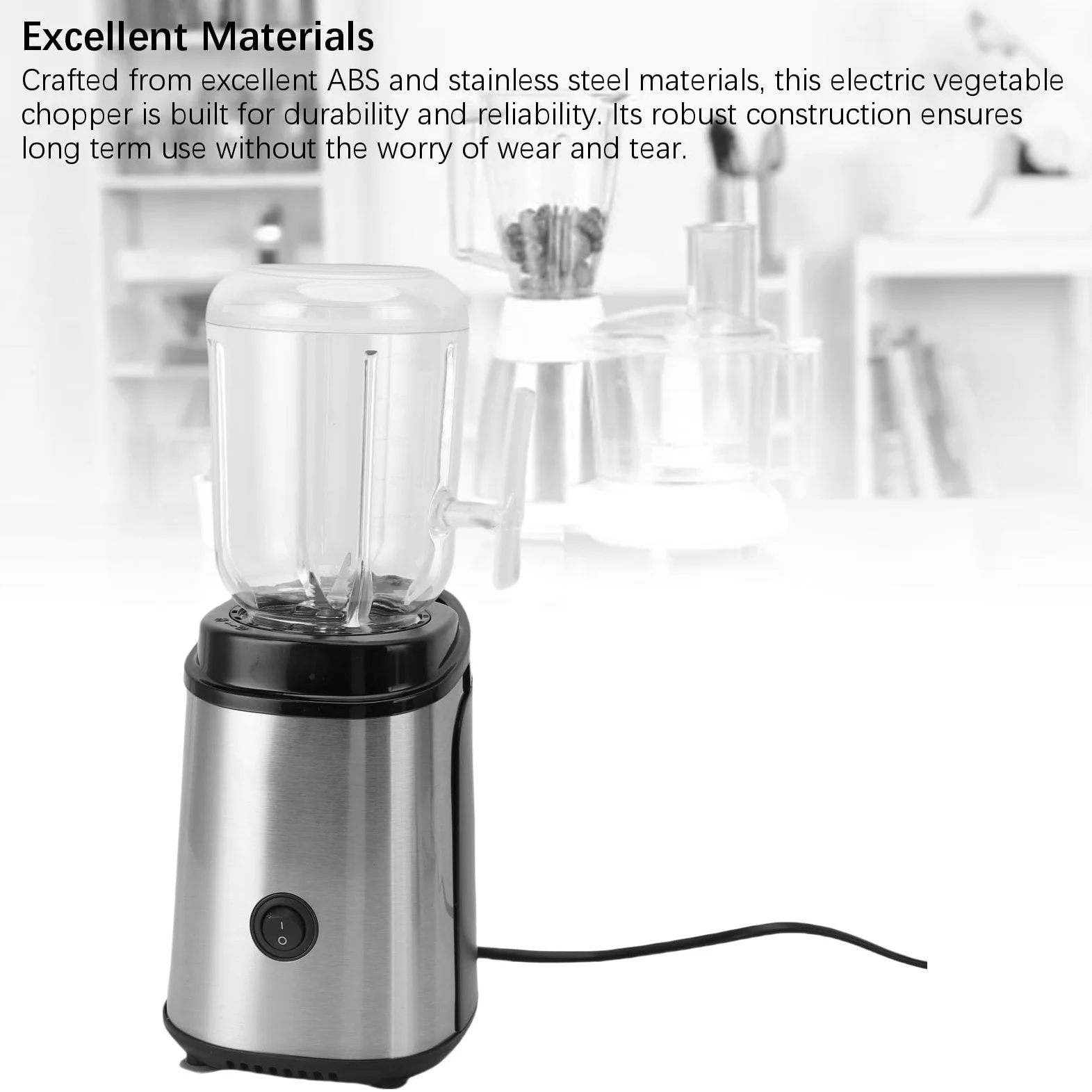 Batidora de Encimera Diseño 4 en 1 Multifuncional 1 Batidora de Encimera de 1800 W Picadora de Verduras Eléctrica Multifuncional 4 en con Almacenamiento Al Vacío y de D (Enchufe de la UE)