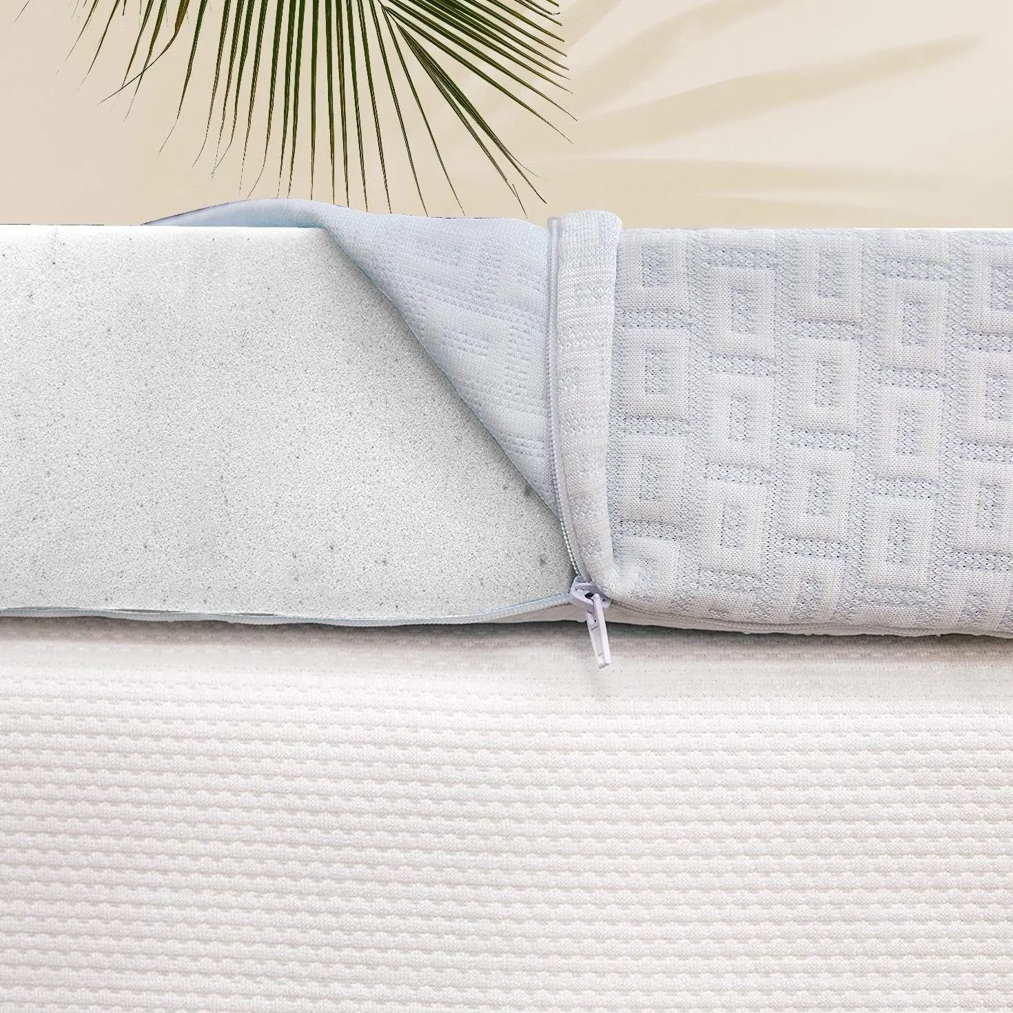 Cubrecolchon Topper 100% Viscoelastico | 105 x 190cm | Grosor 8CM | Fabricado en España | Libera Presion Cervical y Lumbar | Tratamiento Bambu | Anti-alergenico | Transpirable