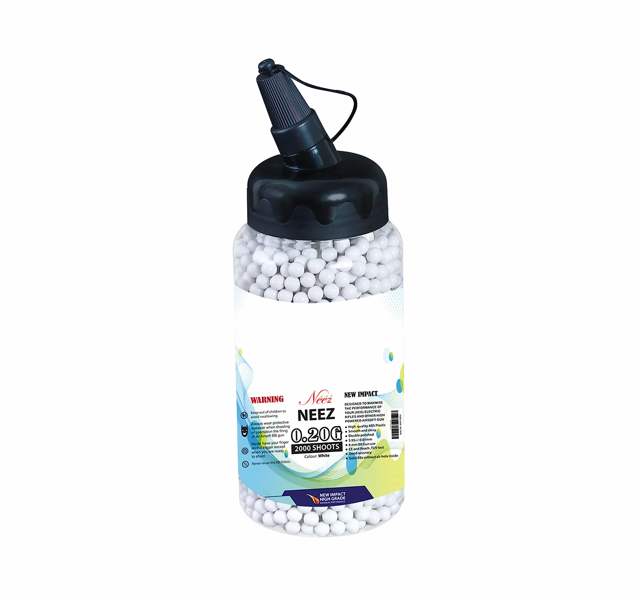 Neez Softair BB Pellets 6 mm Bolas de plástico Paintball 0.12g 0.20g 1000 Rondas
