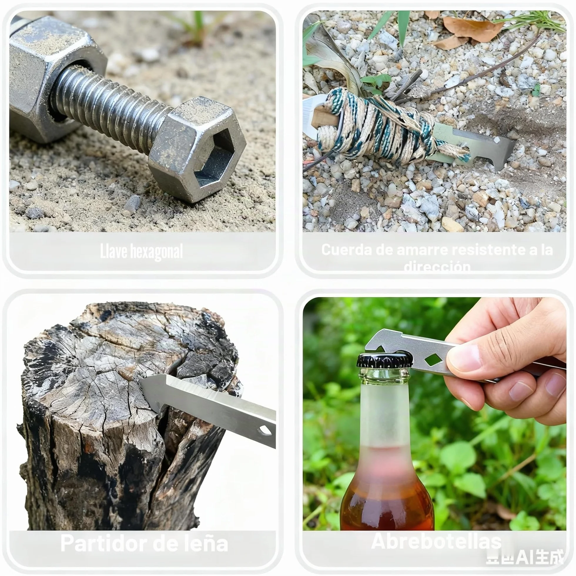 Kit Supervivencia Encendedor Pedernal Ferrocerio Varilla Magnesio Yesca Rascador Caja Metal Camping Senderismo Bushcraft