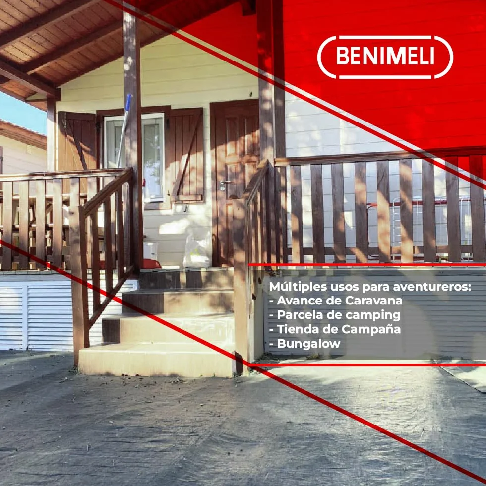 Suelo de Camping 5x6 M - Alfombra Exterior Multiusos Anti UV - Cobertura Piscina Protector con Ojetes - Malla Ocultación Jardín - 130gr/m² - Verde