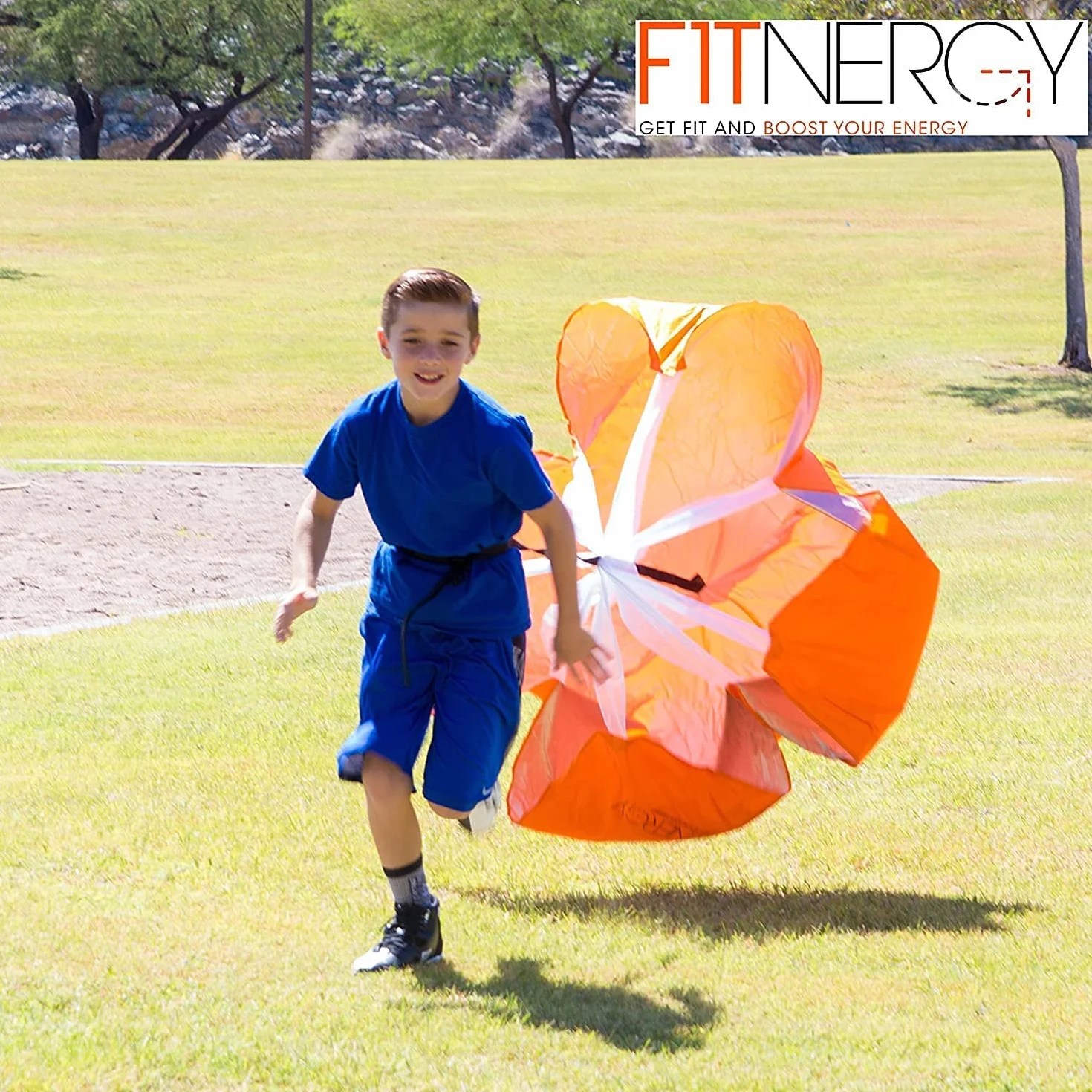 Paracaídas de Entrenamiento 58" con Correa Ajustable para Niños, Jóvenes y Adultos Naranja
