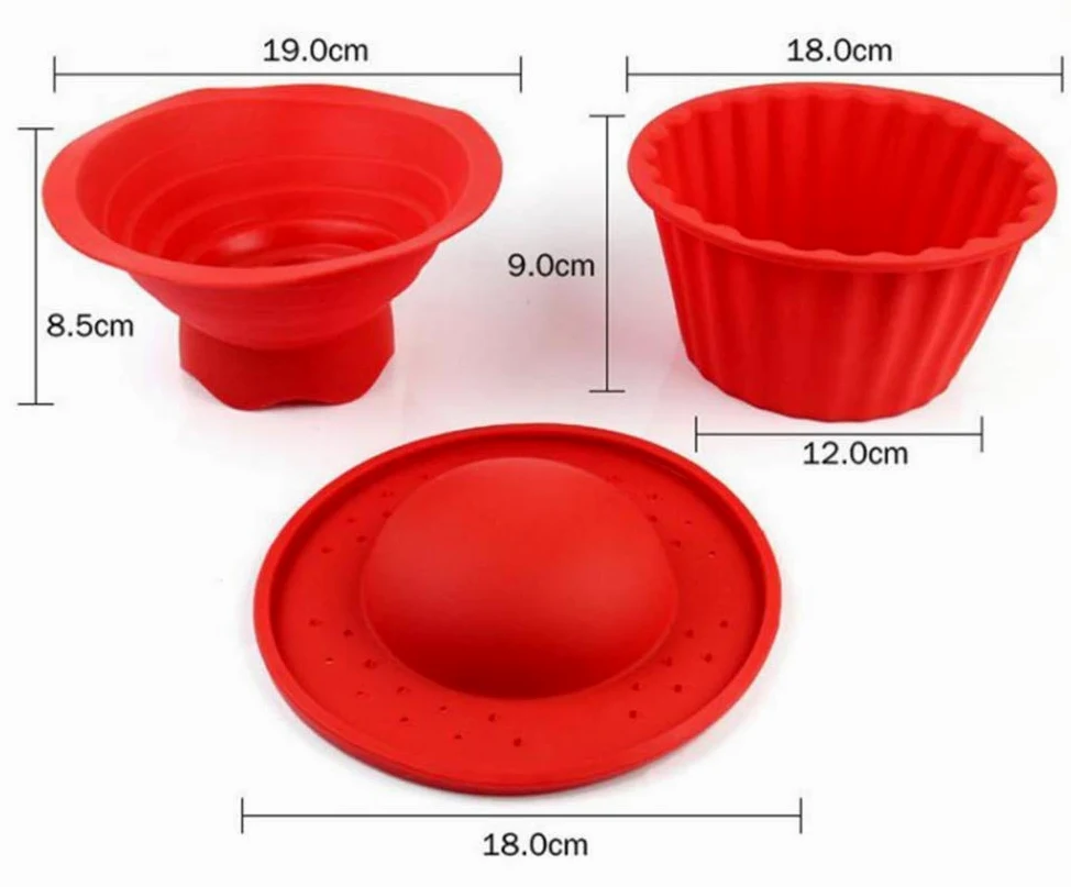 Moldes gigantes para magdalenas, aptos para lavavajillas, molde de silicona para cupcakes, antiadherente, set para hornear pasteles Jumbo para decoración fácil de tartas y herramientas para