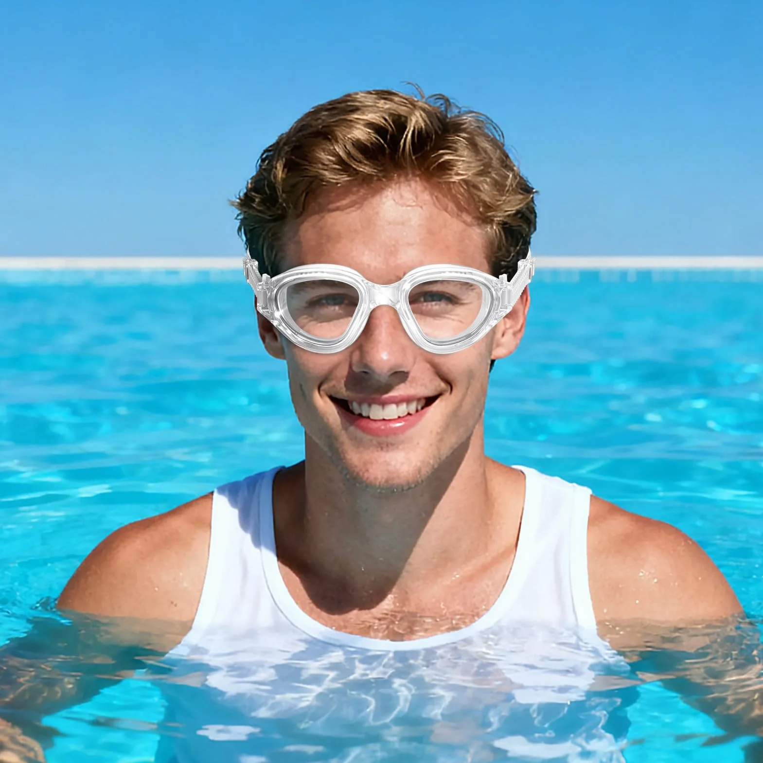 Winline Gafas de natación Antiniebla Protección UV Anti Leak Polarizadas para Hombres Mujeres Adultos