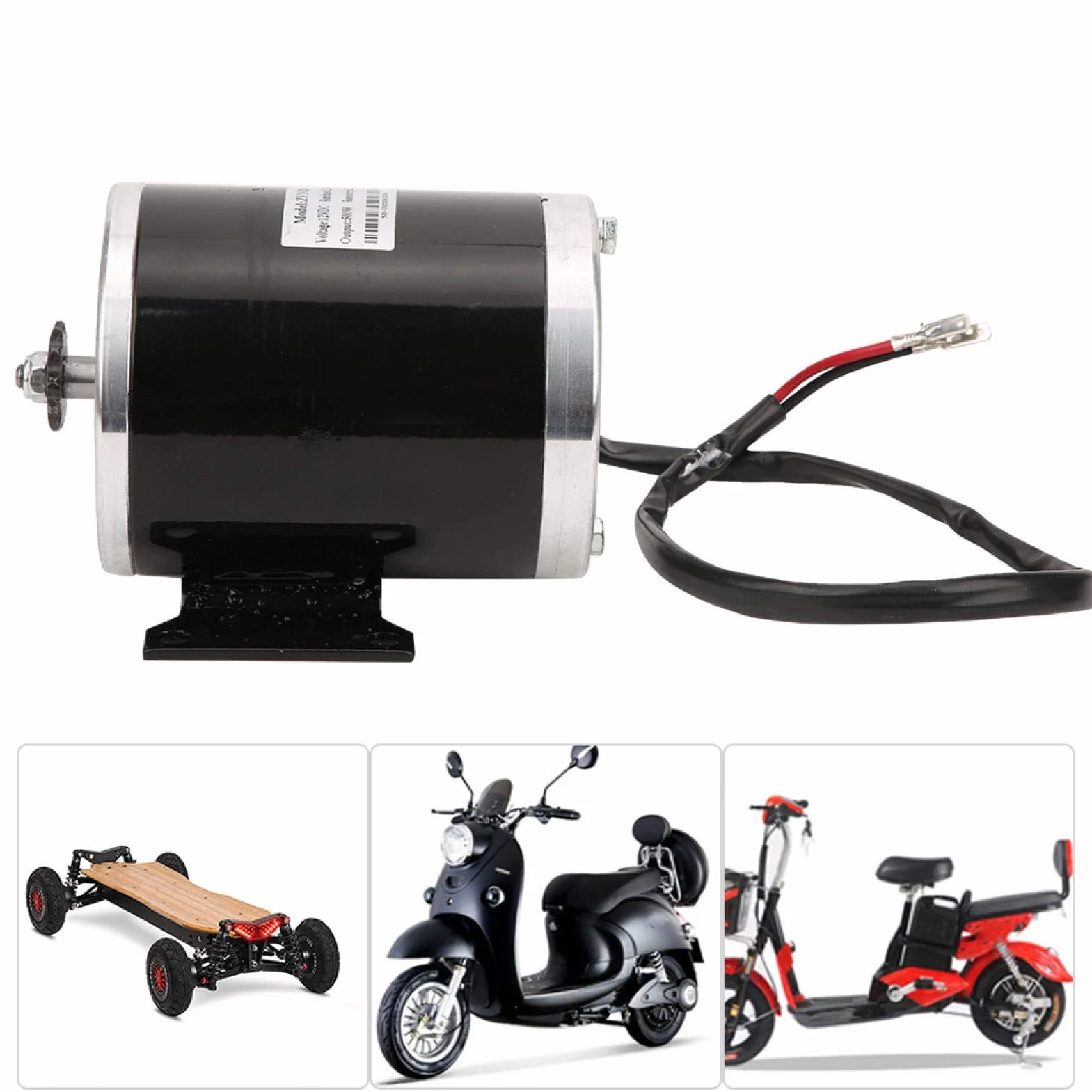 Motor Cepillado 12V 500W 2500 RPM para Scooter Eléctrico