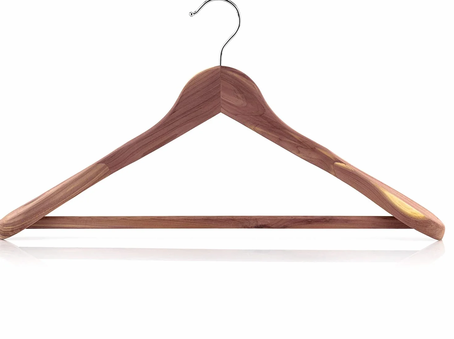 Hangerworld 3 Perchas Traje 45cm Madera de Cedro Antipolilla Hombreras Anchas Barra Antideslizante