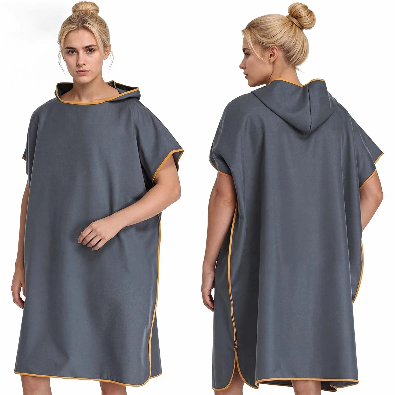 Poncho Surf 110x90 cm Toalla Microfibra con Capucha Secado Rapido para Playa Natacion Adultos Unisex Azul Marino