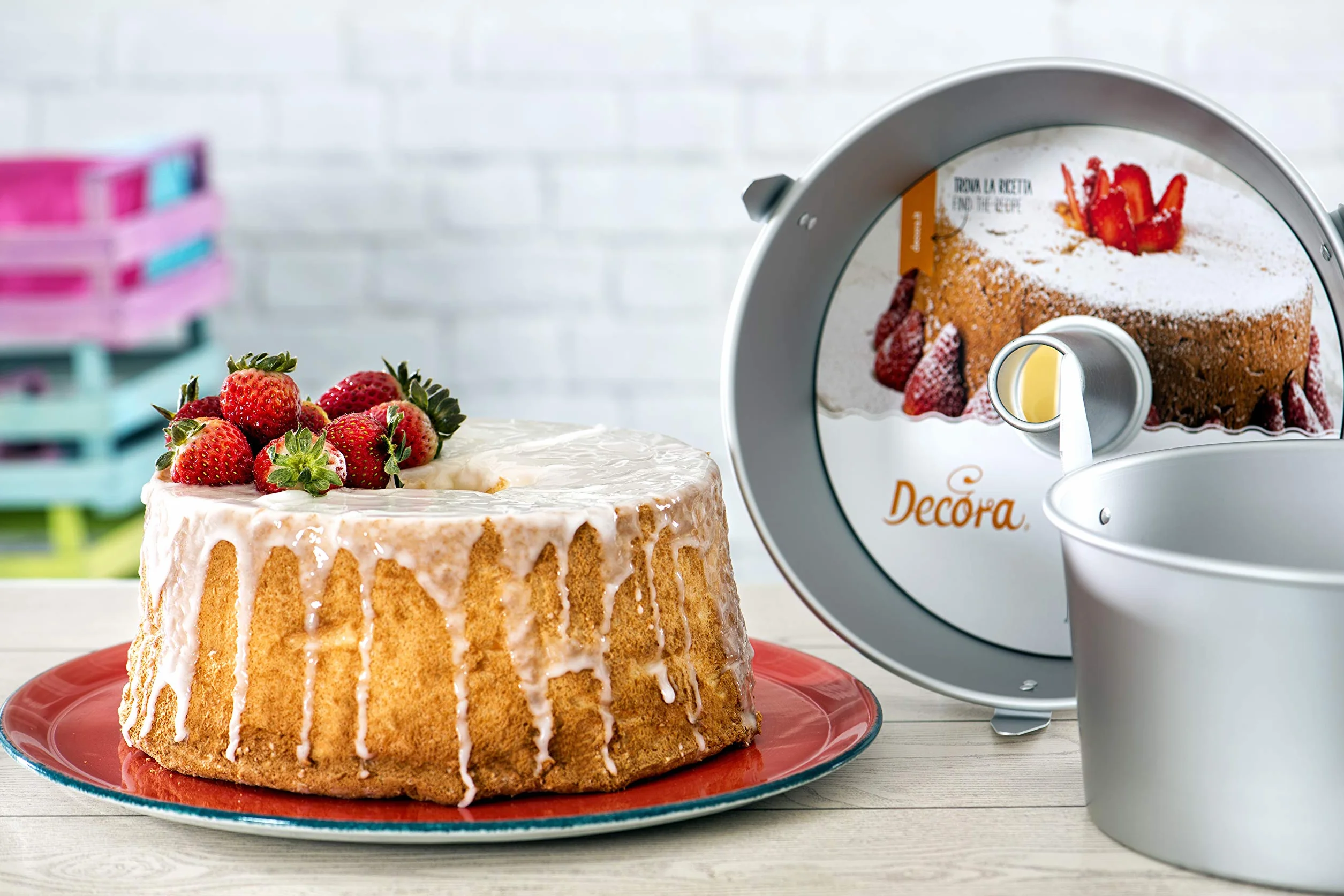 DECORA, 0062650 Molde Profesional Ø 25 x 11 cm para la Creación de Angel Food o una Chiffon Cake, de Aluminio Anodizado, Sin Puntos de Soldadura, Diseño Profesional