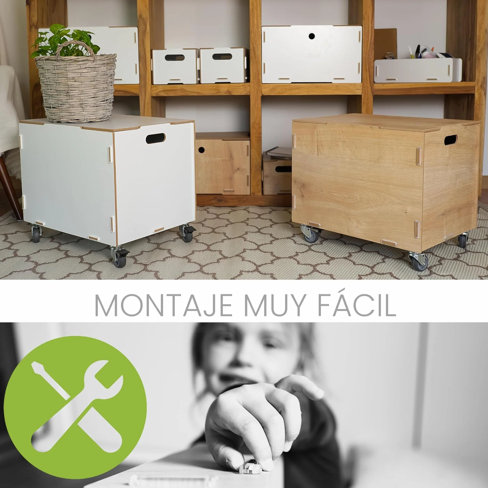 Baul juguetes infantil madera MDF - 33x45.5x34.5 (Al.Pr.An) + 6 cm Ruedas - Arcon almacenaje peluches - Baúl almacenamiento - Cajas, jugueteros organizadores - Cestas Organizadoras