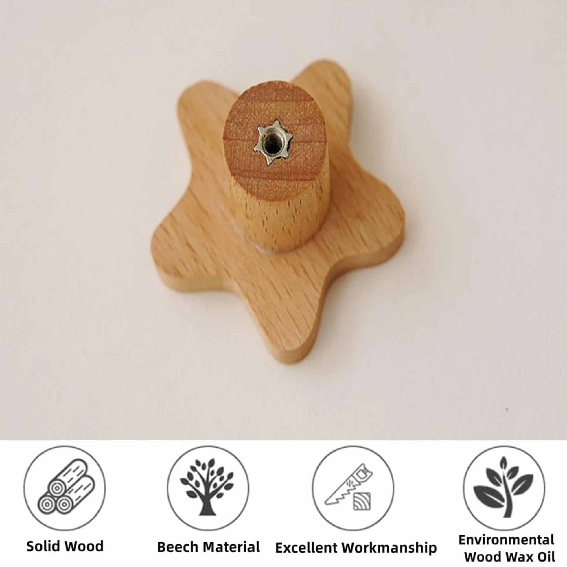 Pomos Para Armarios De Guardería, 6 Piezas Pomos De Madera Para Muebles Para Niños, Tiradores De Madera Para Armarios, Pomos Para Muebles, Aparador, Pomos Para Idea De Regalo, Diseño De Nube