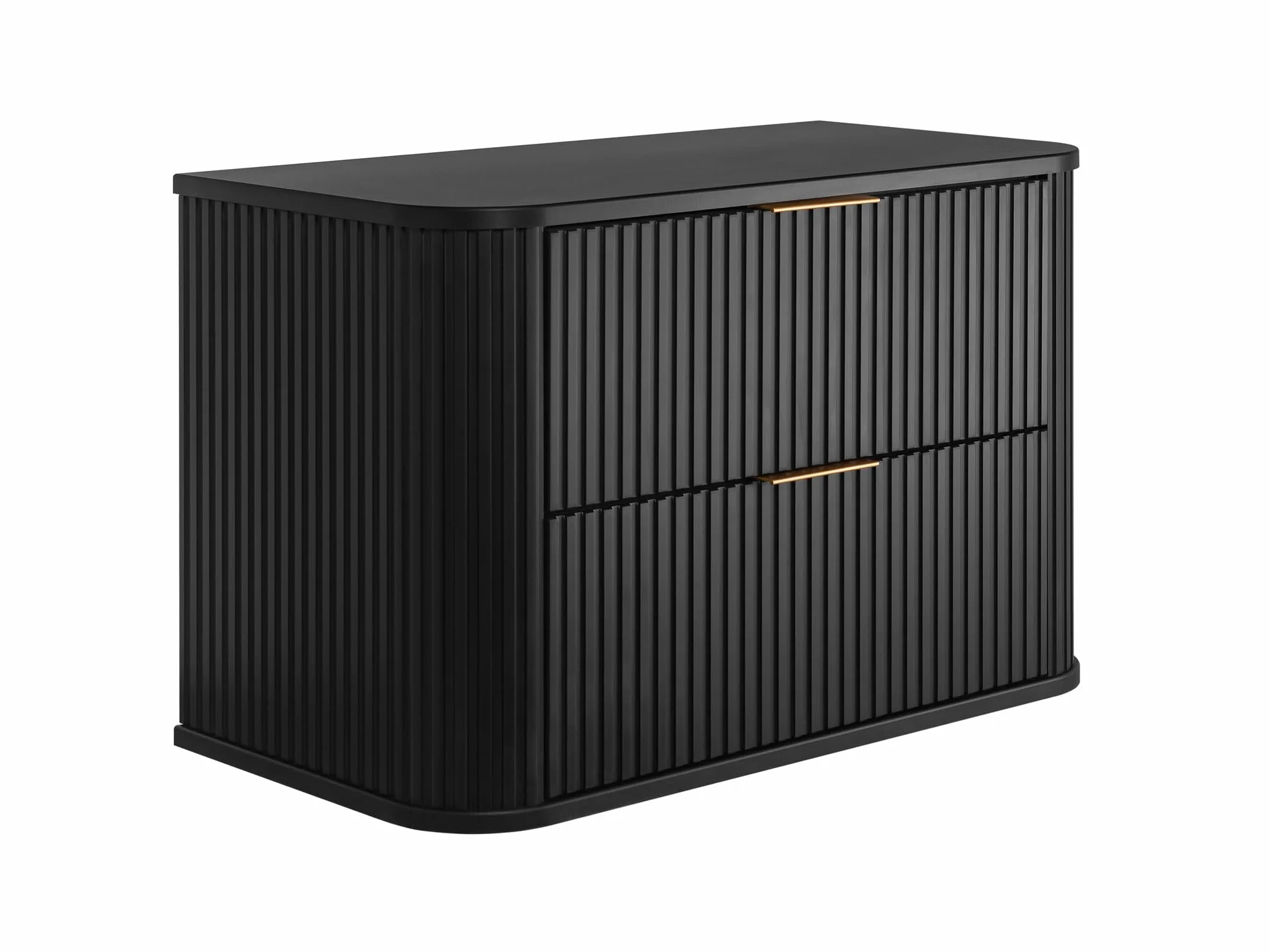 Mueble de baño Negro con Tirador Dorado, 80,4 x 51,7 x 41,5 cm