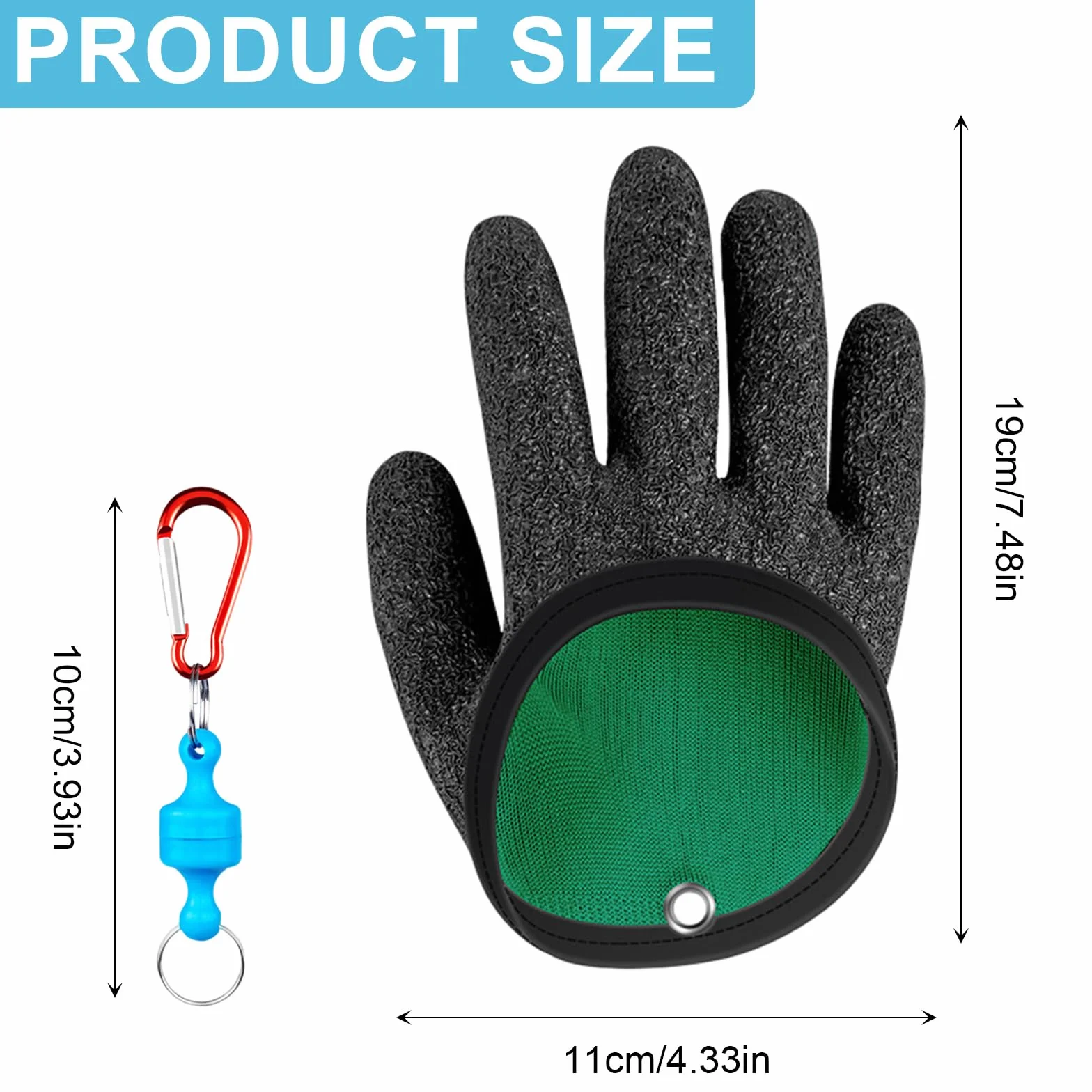 Guantes de Pesca Impermeables Anticortes con Cierre Magnético 2 Piezas