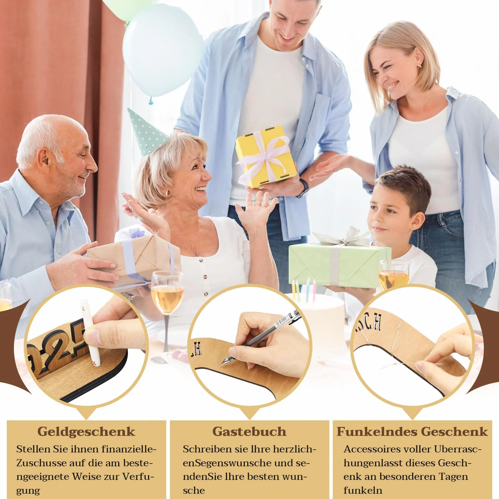 2026 80 cumpleaños decoración mujer hombre, regalos para 80 cumpleaños hombre regalos placa de madera con LED, 80 cumpleaños hombre libro de visitas regalo dinero regalos cumpleaños