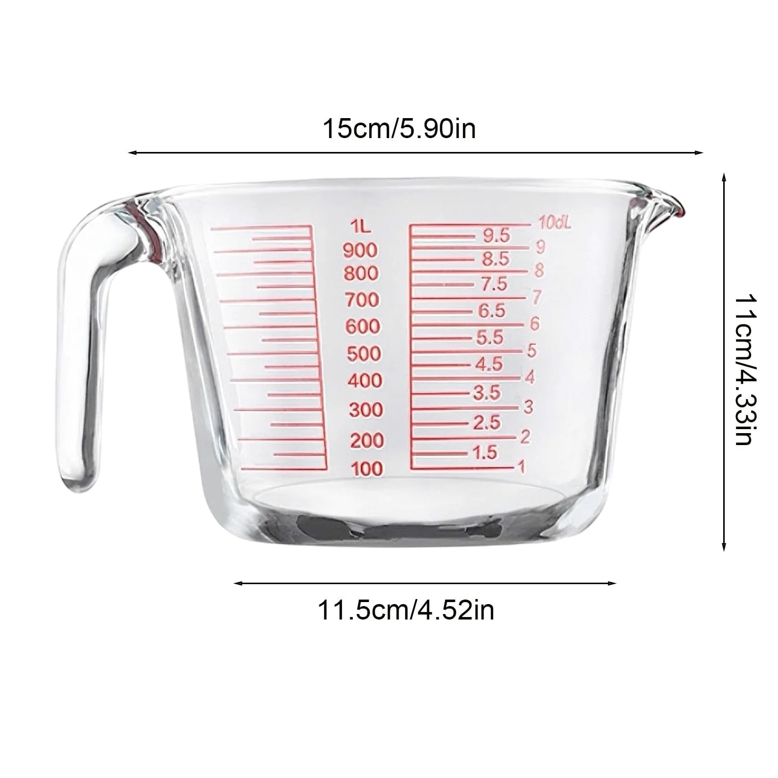 Vasos Medidores Recipiente De Medición Transparente Y Portátil | Contenedor Medidor De Líquidos Para Horno Lavavajillas Congelador Medición Horneado Cocción Cocina Hogar Casa