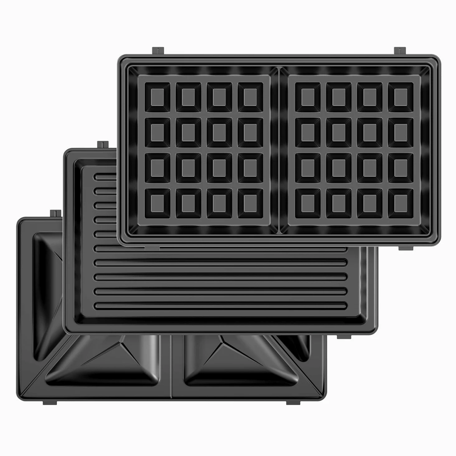 Sandwichera Solac Buon Piatti 3 en 1 | 750W | Placas Intercambiables (Gofre, Grill, Sandwich) | Asa Fría | Recubrimiento Antiadhesivo | Enrollacables, Almacenaje Vertical y Horizontal | Cable 65 cm