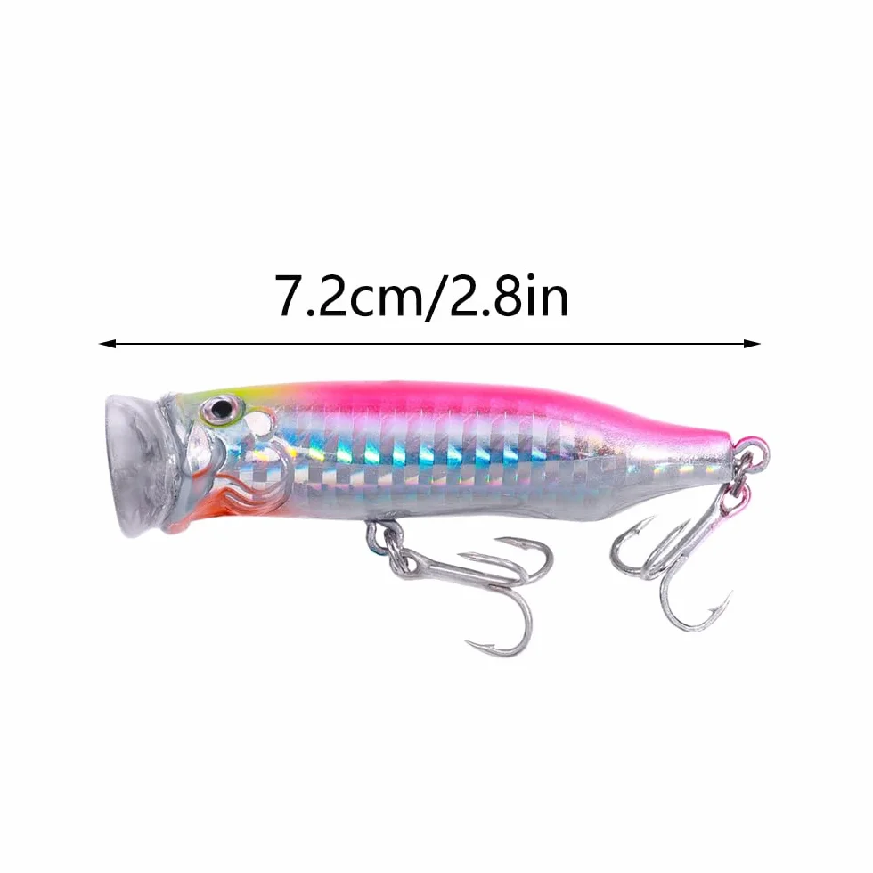 Señuelos de pesca de superficie 7,2 cm cebos flotantes para lucio lubina salmón perca azul