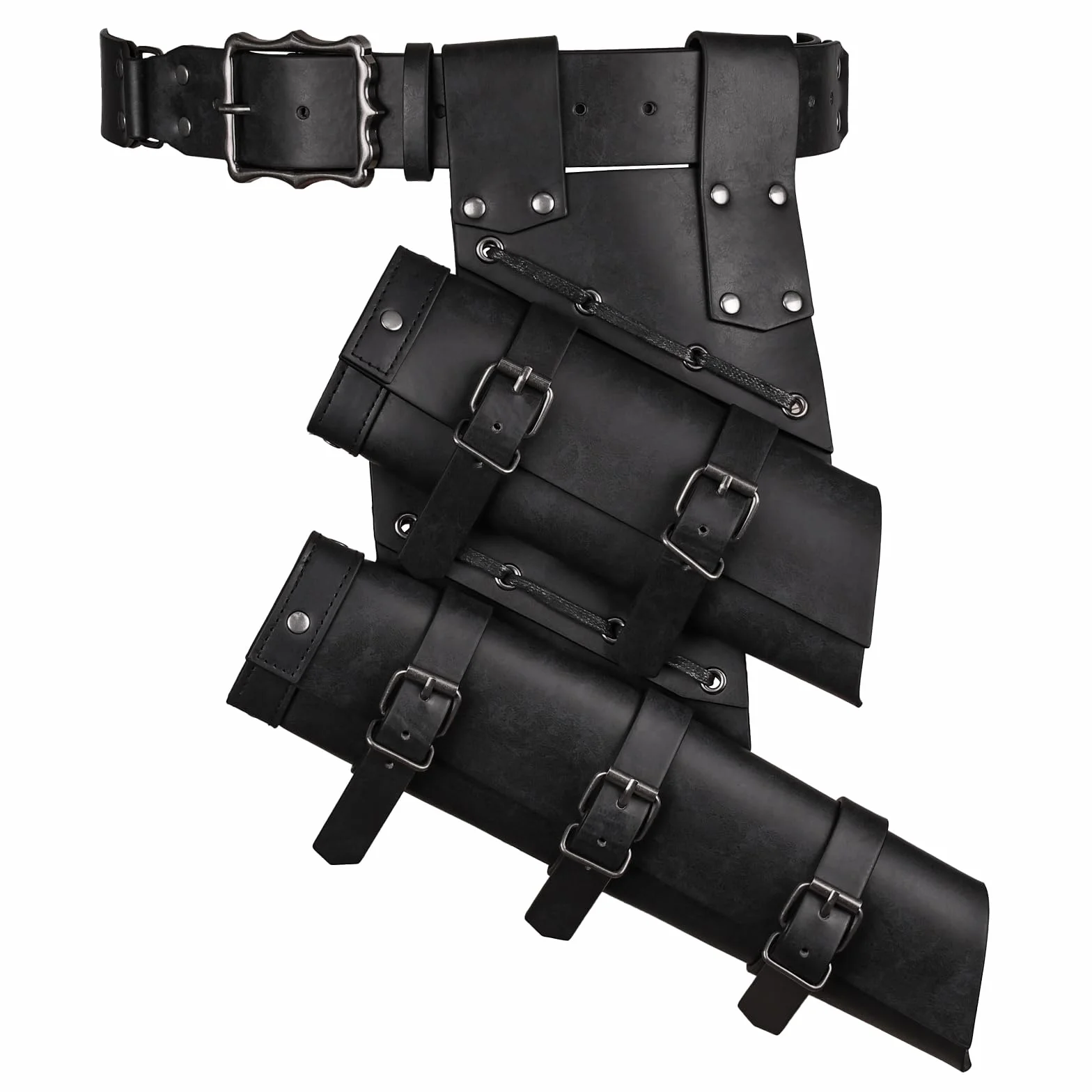 HiiFeuer Juego de 2 Piezas Portaespadas Doble Medieval con Cinturón Ajustable para Cosplay Fiestas