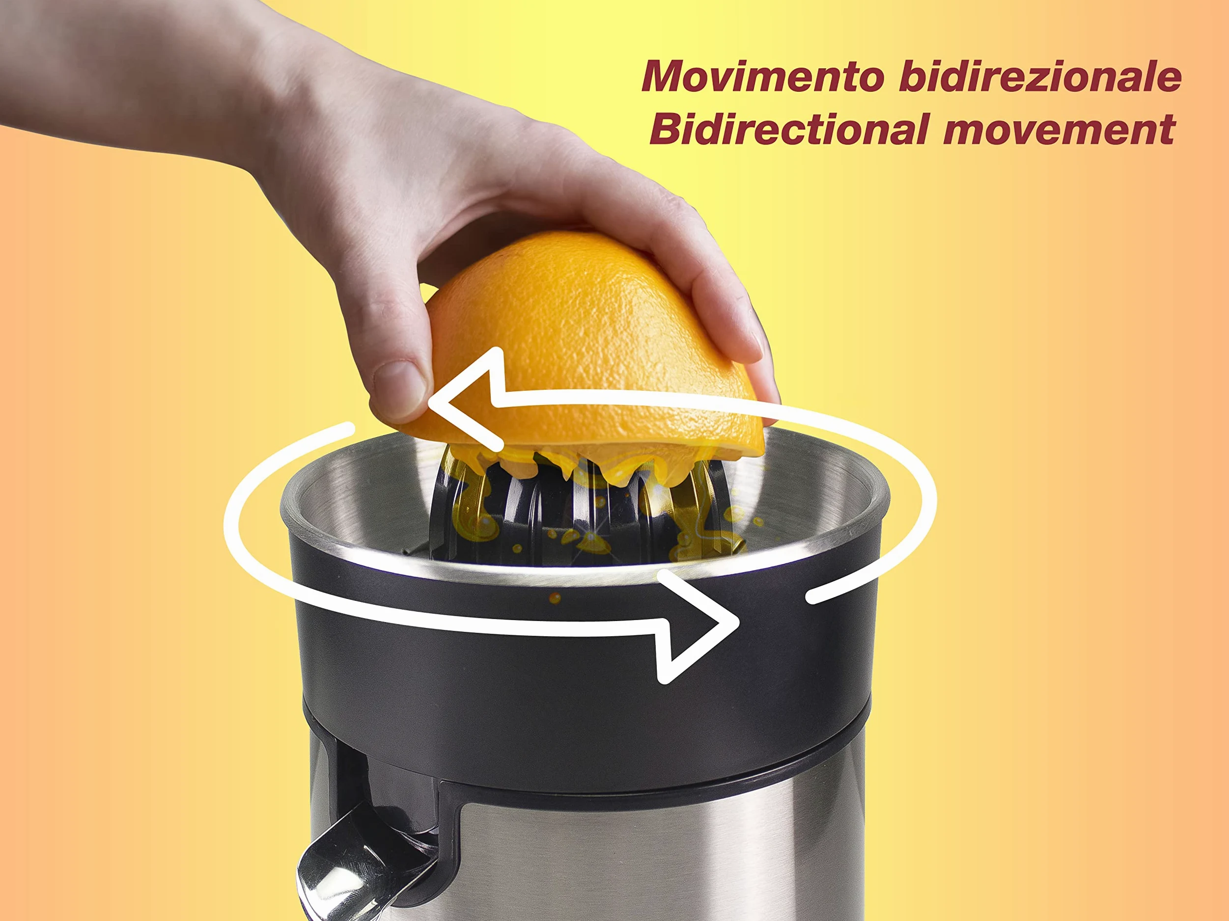 BEPER P102EST001 Exprimidor de Naranjas Electrico, Cuerpo de Acero - Extractor de Zumos Naranjas