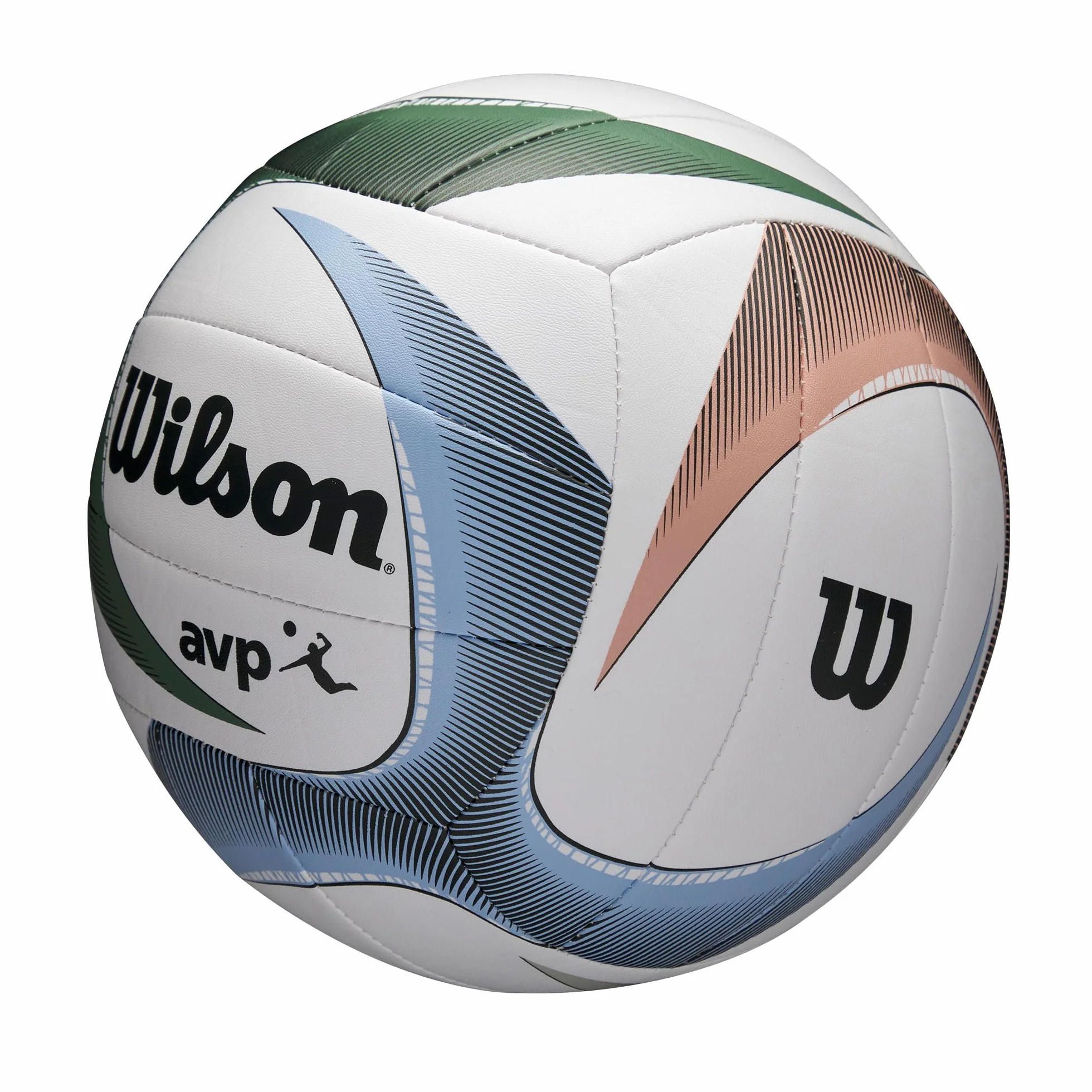 Wilson Balón de Baloncesto AVP PX Tamaño Oficial Blanco/Azul/Verde TPU Sostenible