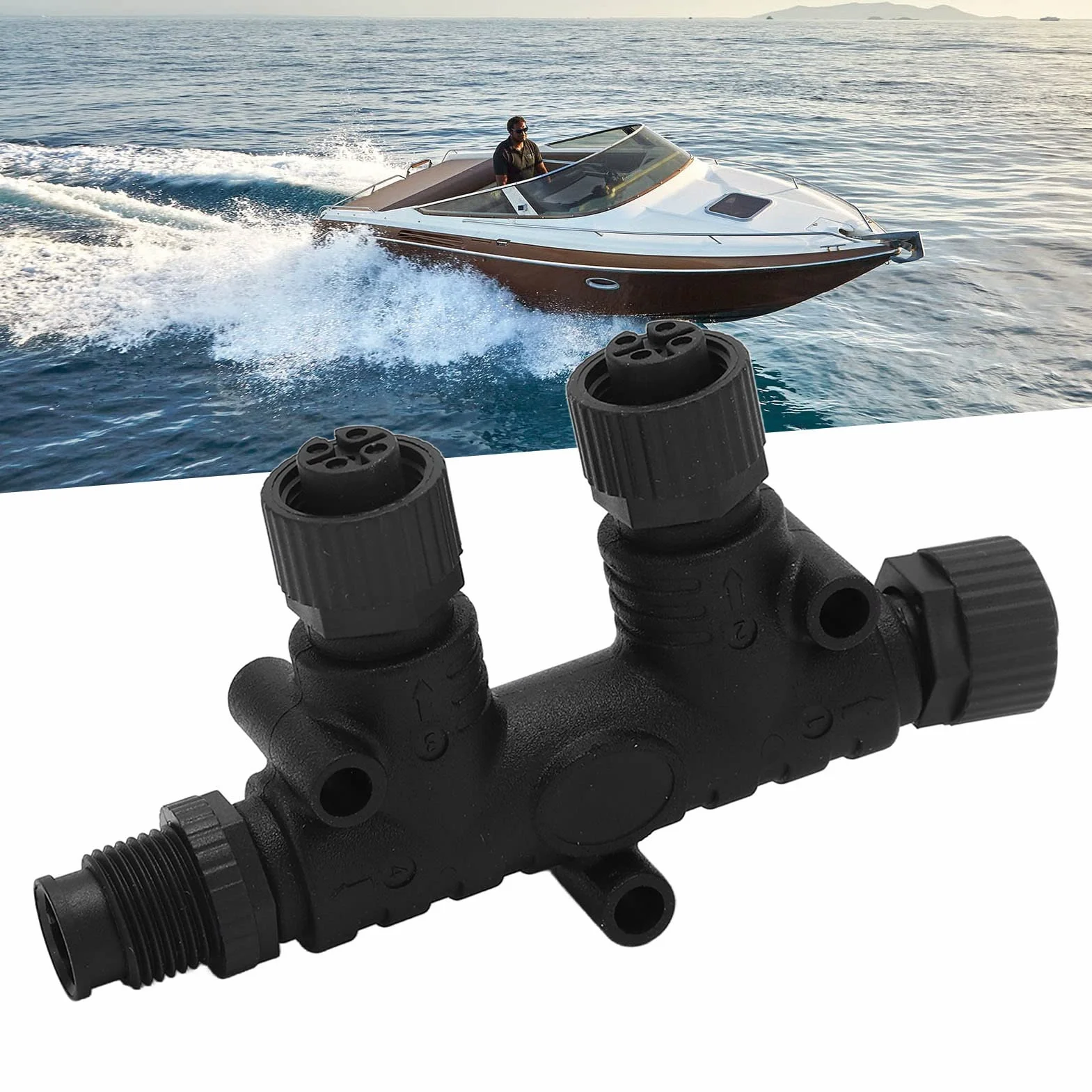 Terminador en T NMEA 2000, Cables Troncales y Derivación, Conector T de 2 Puertos para Redes Lowrance
