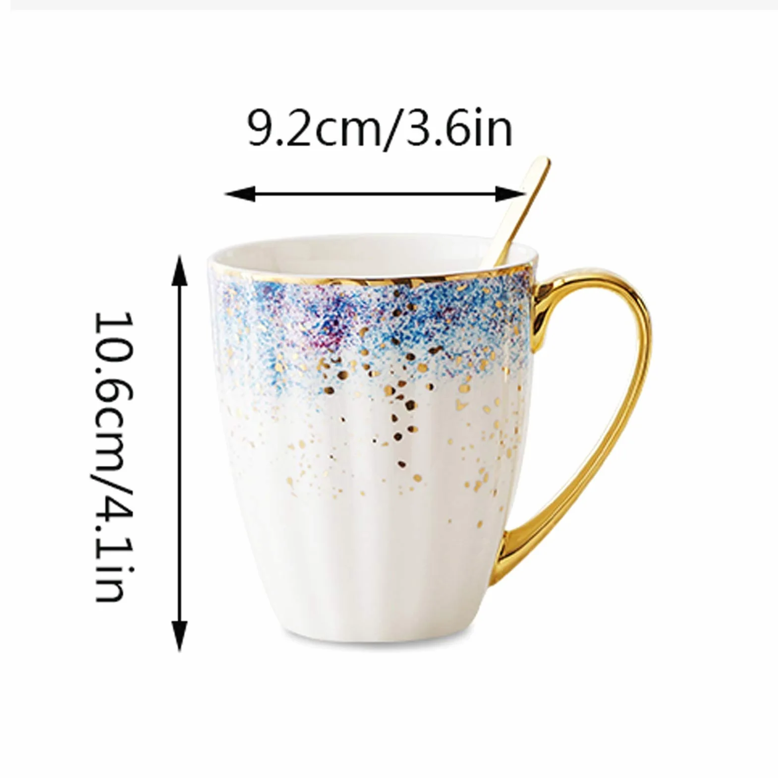 Generic Tazas de Café de Cerámica Tazas de Café de Cerámica de Gran Capacidad Tazas de Café de Cerámica Doméstica Tazas de Cuchara de Oficina 13,5 Onzas/Azul/400 Ml