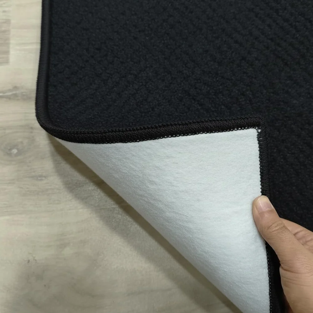 Alfombra Veleta Negra de bucles Grandes – Robusta y Elegante para Cualquier Estancia – 9 tamaños y 5 Fondos Disponibles – 13 mm Grosor – Base Fieltro – Uso doméstico y Comercial- 100x150 cm-f. Negro