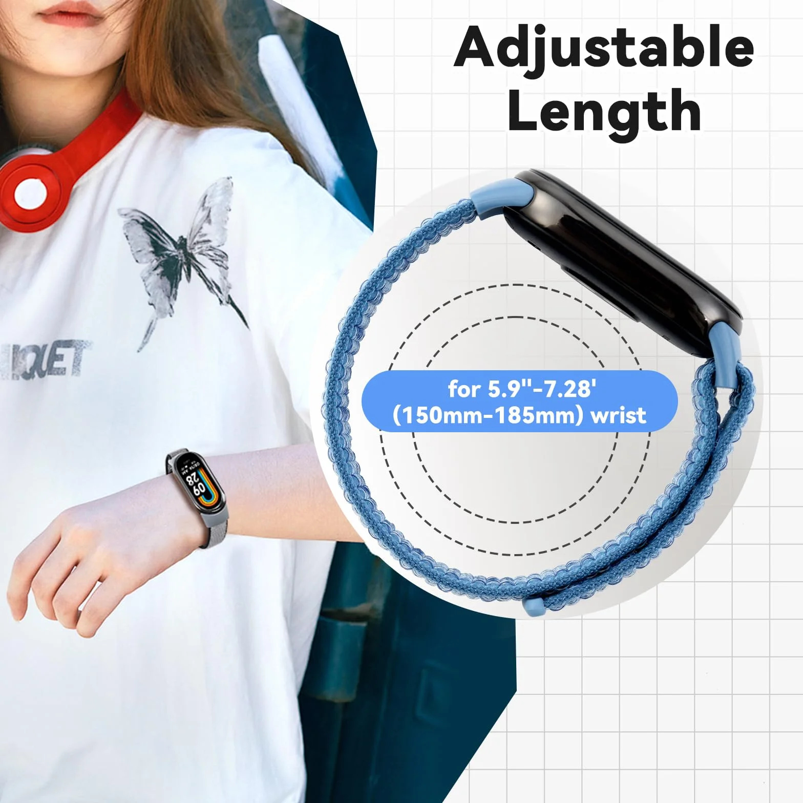 3 Piezas Correas Elástica de Nylon Compatible con Xiaomi Mi Band 9 y Mi Band 8, Pulseras de Repuesto Deportivo para Xiaomi Smart Band 9 8