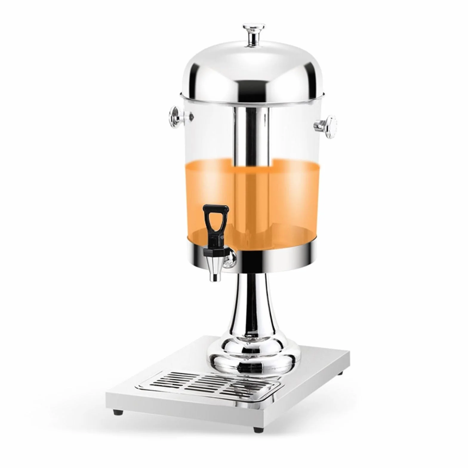 Dispensador de bebidas de 8 L con espiga y bandeja de cámara de hielo, dispensador de bebidas de acero inoxidable y plástico para fiestas y eventos, ideal para zumos y bebidas frías