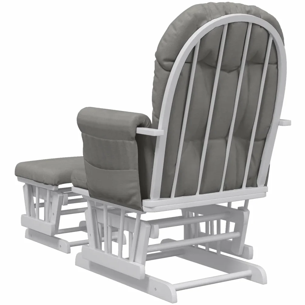 vidaXL Sillón de Lactancia con Taburete Tela Gris Claro
