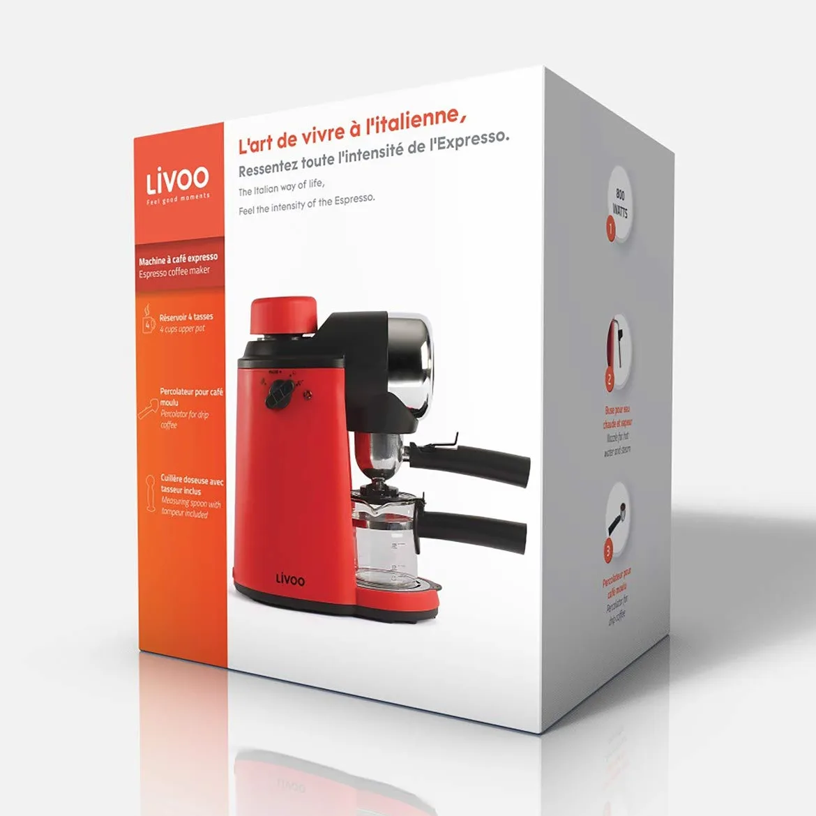 Livoo 3523930089992 - Máquina de café expresso (800 W, 0,24 camas)