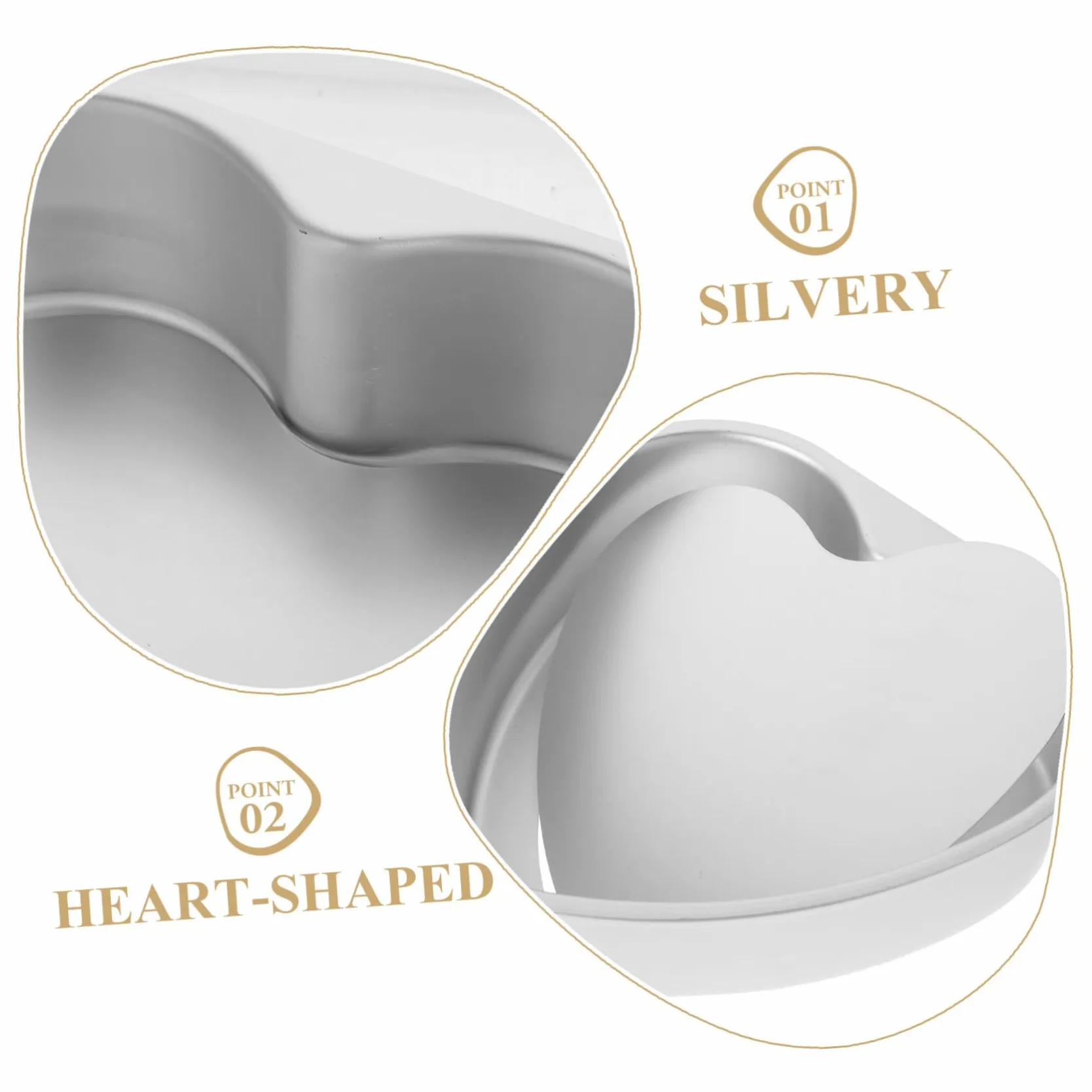 Molde Creativo para Pasteles Forma de Corazón, de Aleación de Aluminio, Fácil de Desmoldar, Adecuado para Reuniones Familiares y Principiantes en Repostería