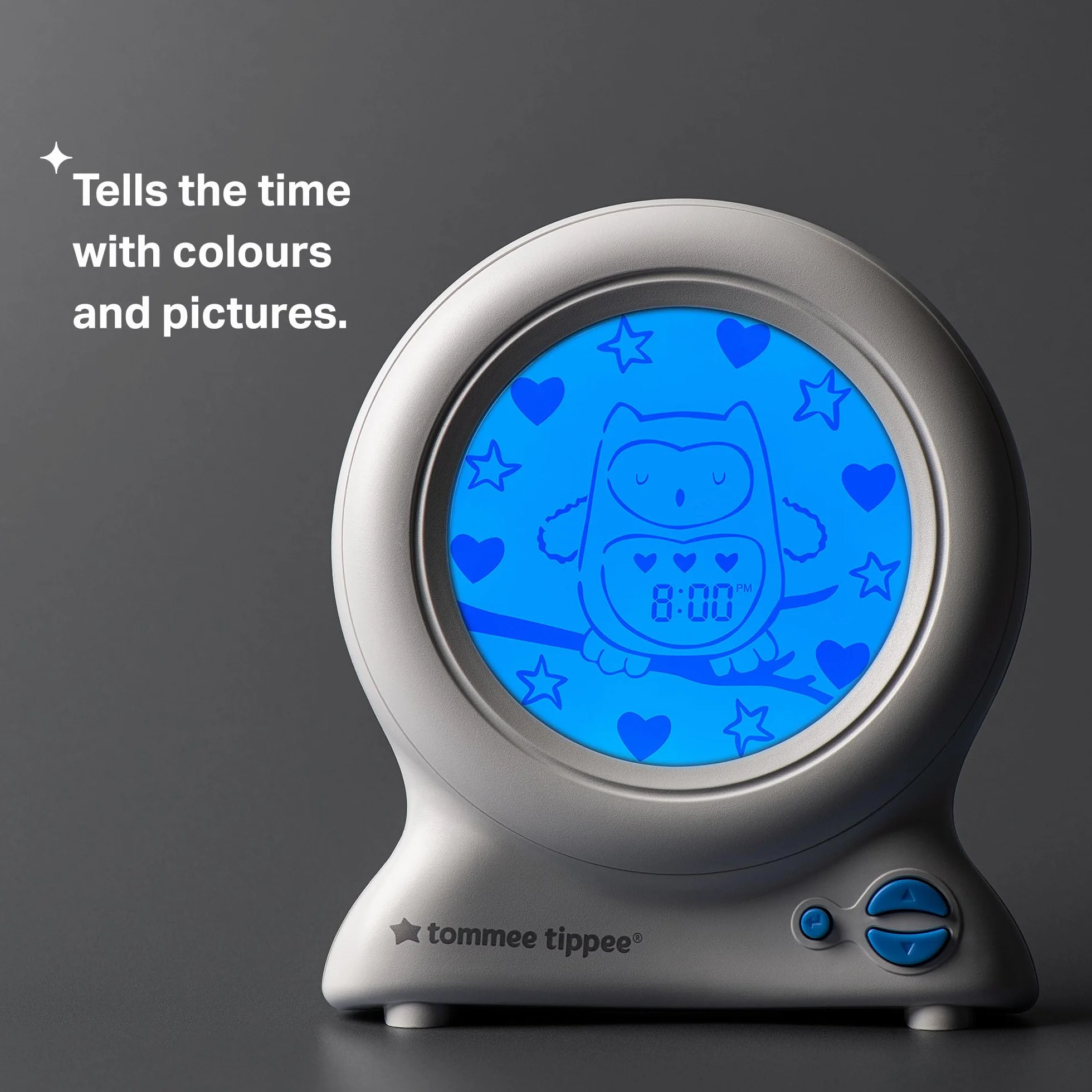 Tommee Tippee Groclok Reloj Entrenador del Sueño Alarma Luz Nocturna USB White