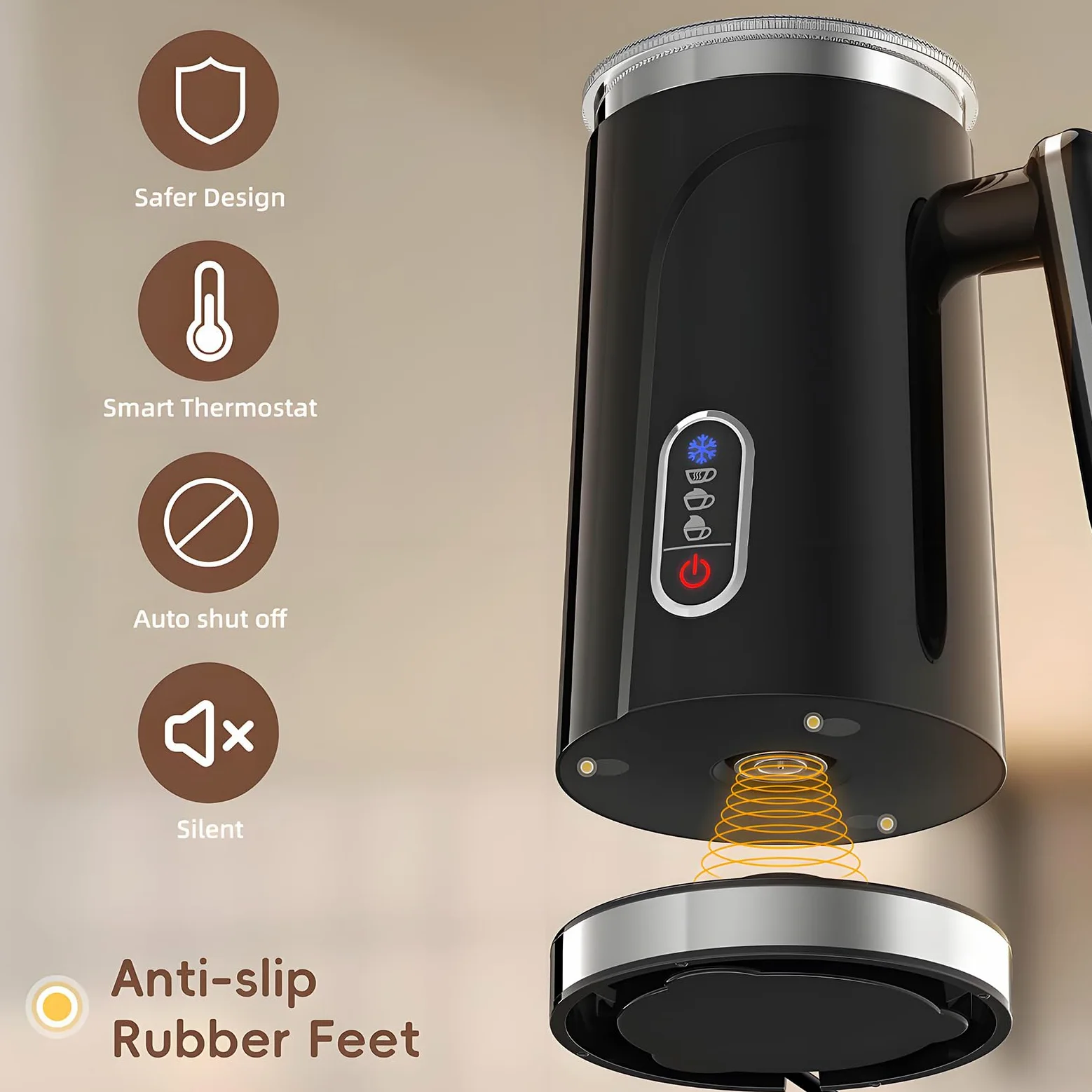 El Ritmo De Leche Eléctrica, El Frito De Leche 4 En 1 Y El Vapor con Batidora, Fabricante Automático De Espuma Caliente/fría Y Calentador De Leche para Café con Leche, Cappuccinos, Macchiato, Leche