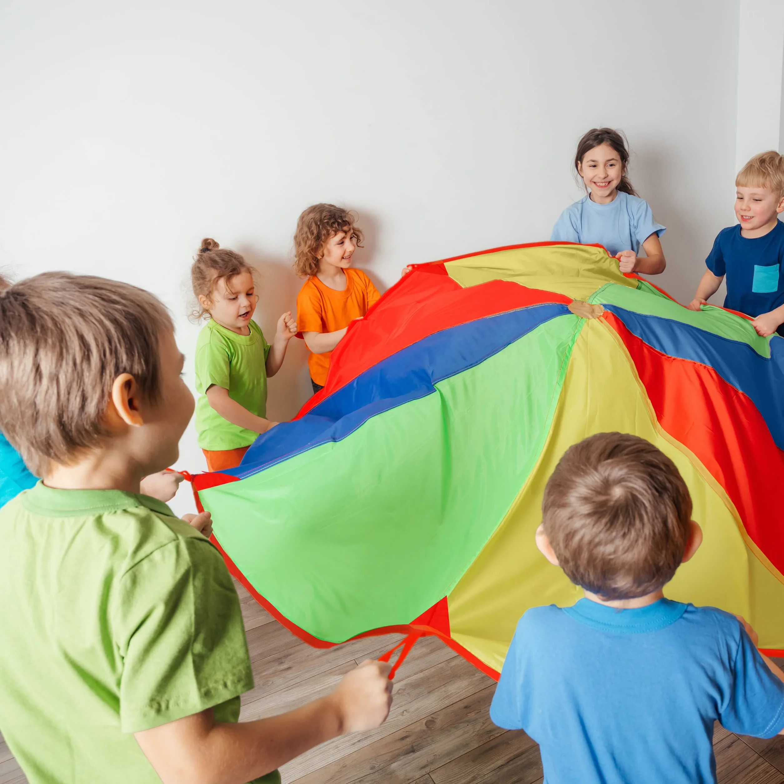 Relaxdays Juego de Paracaídas para Niños Ø 2 m 8 Asas Multicolor
