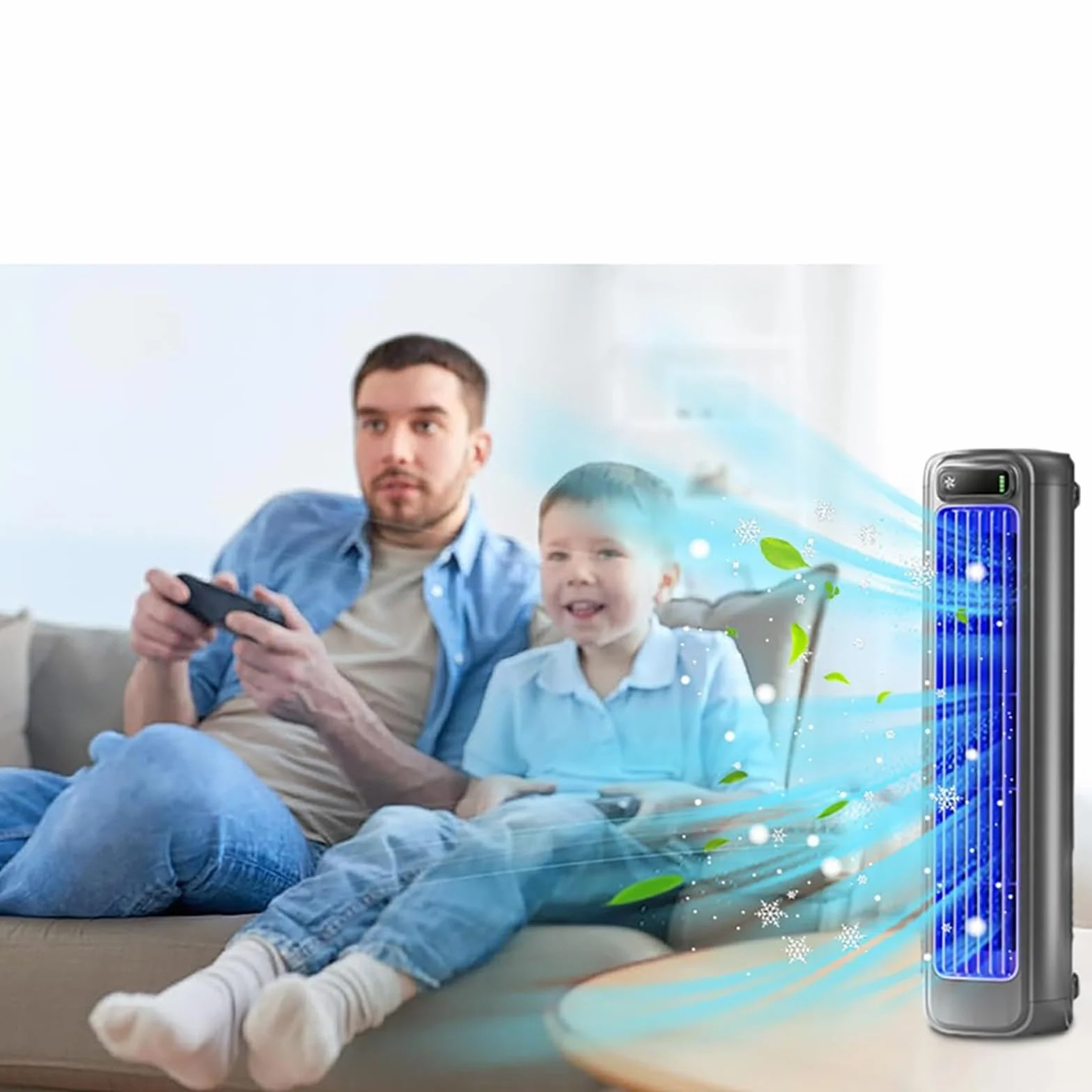 Festberg Cooling Ace, Portable Cooling Ace Air Conditioner, Cooling Fan for Room with 3 Speeds, Quiet Air Cooler, Rechargeable, For Bedroom, Office (Off-White)